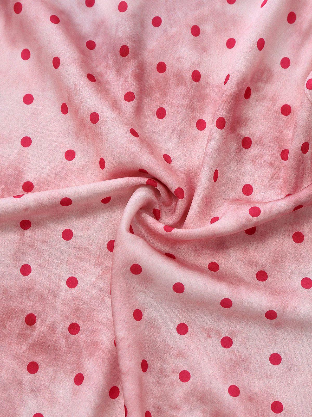 Rosa 1940er Satin Polka Dot Spitze Besatz Rückenfrei Nachthemd - Image 6
