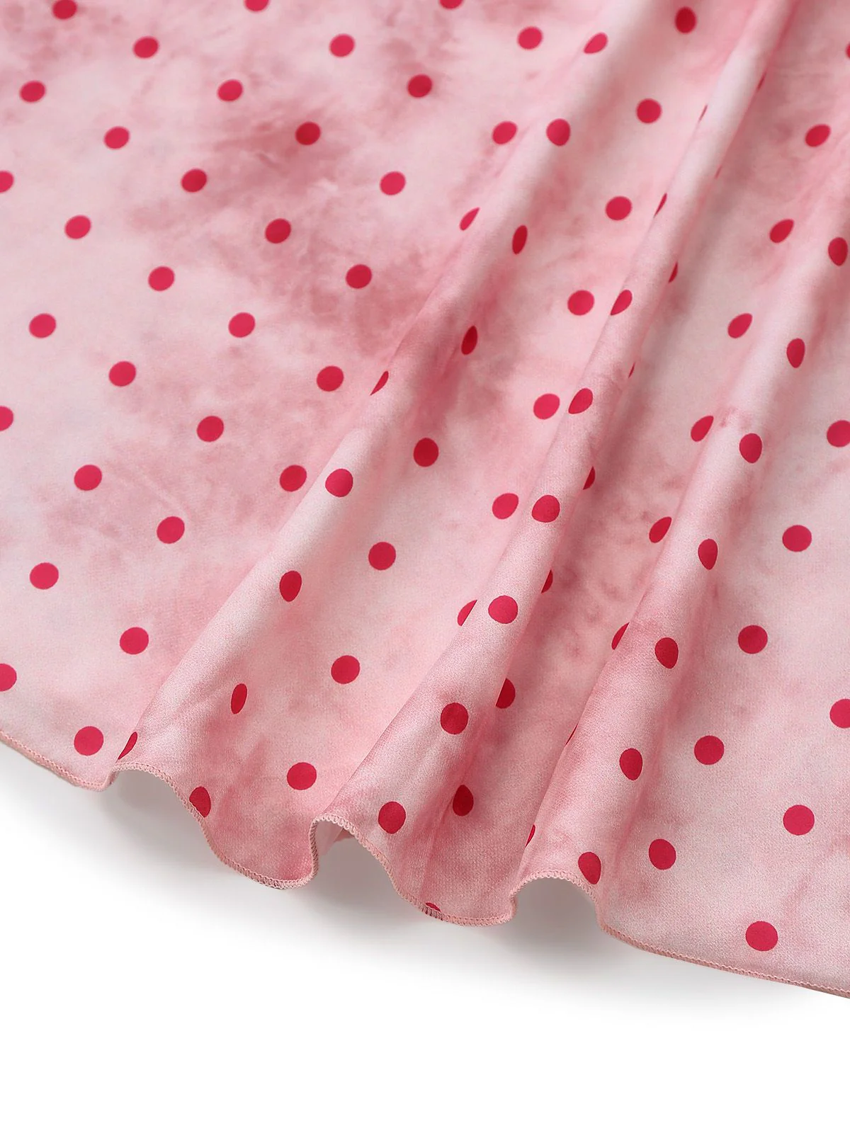 Rosa 1940er Satin Polka Dot Spitze Besatz Rückenfrei Nachthemd - Image 7