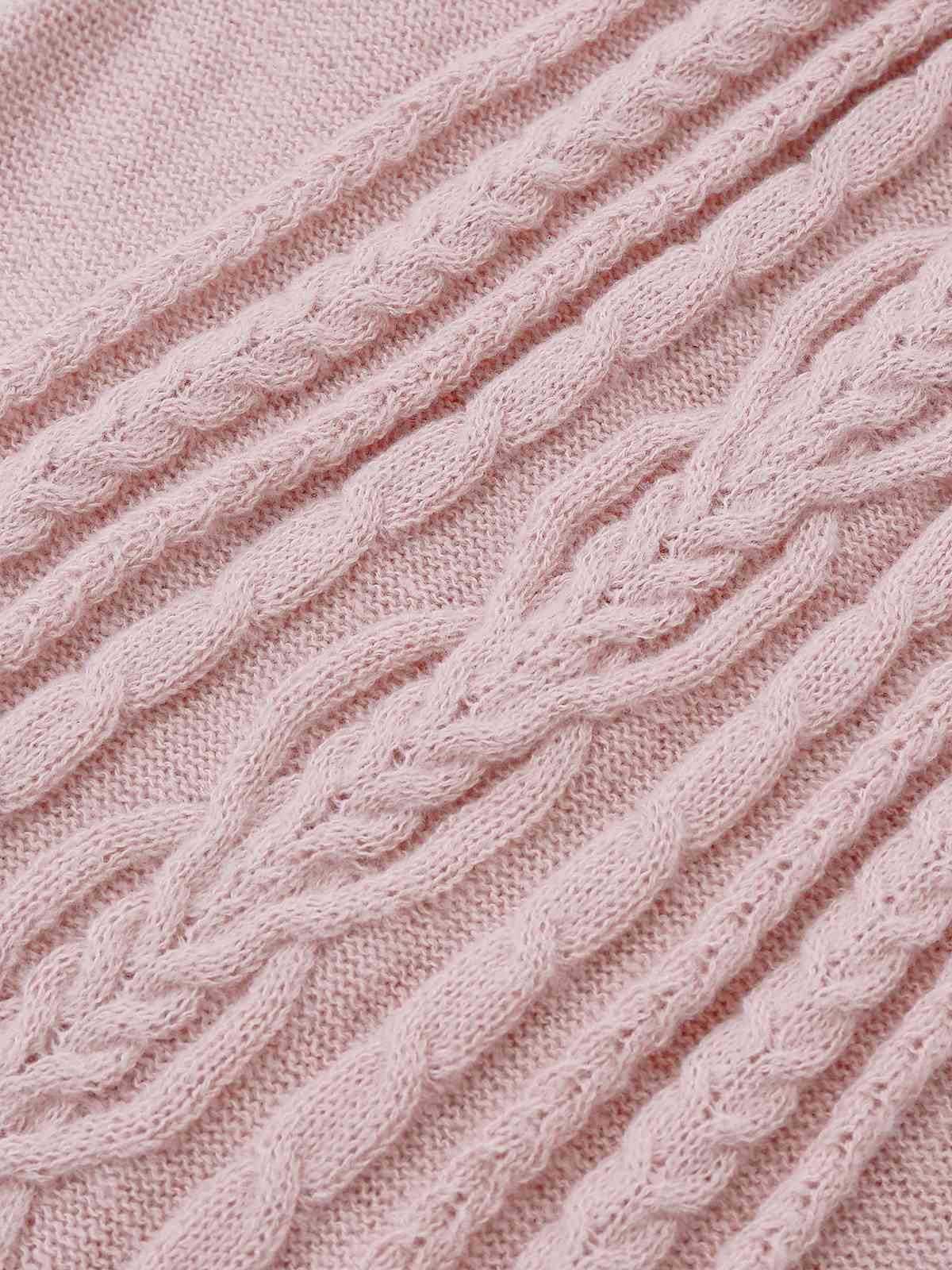 Beige 1940er Solide Zopf Stricken Plissiertes Saum Pullover Kleid - Image 9