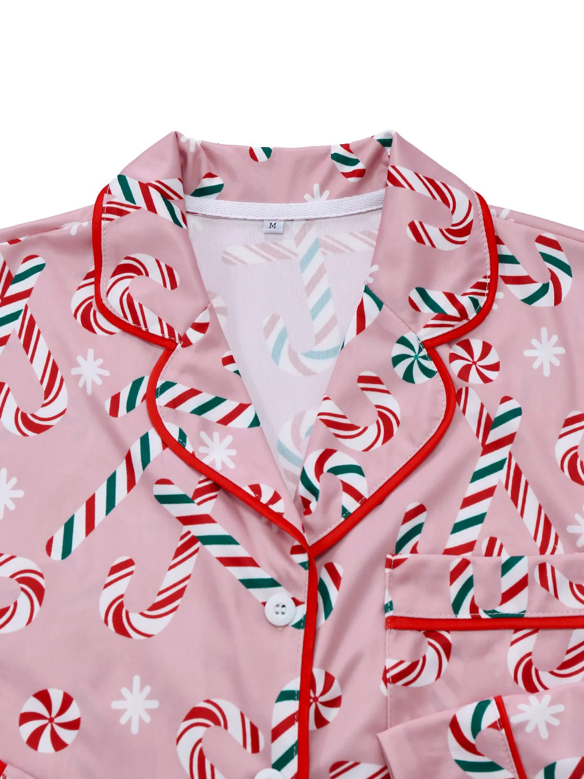 Rosa 1940er Weihnachten Zuckerstange Pyjama Set - Image 4