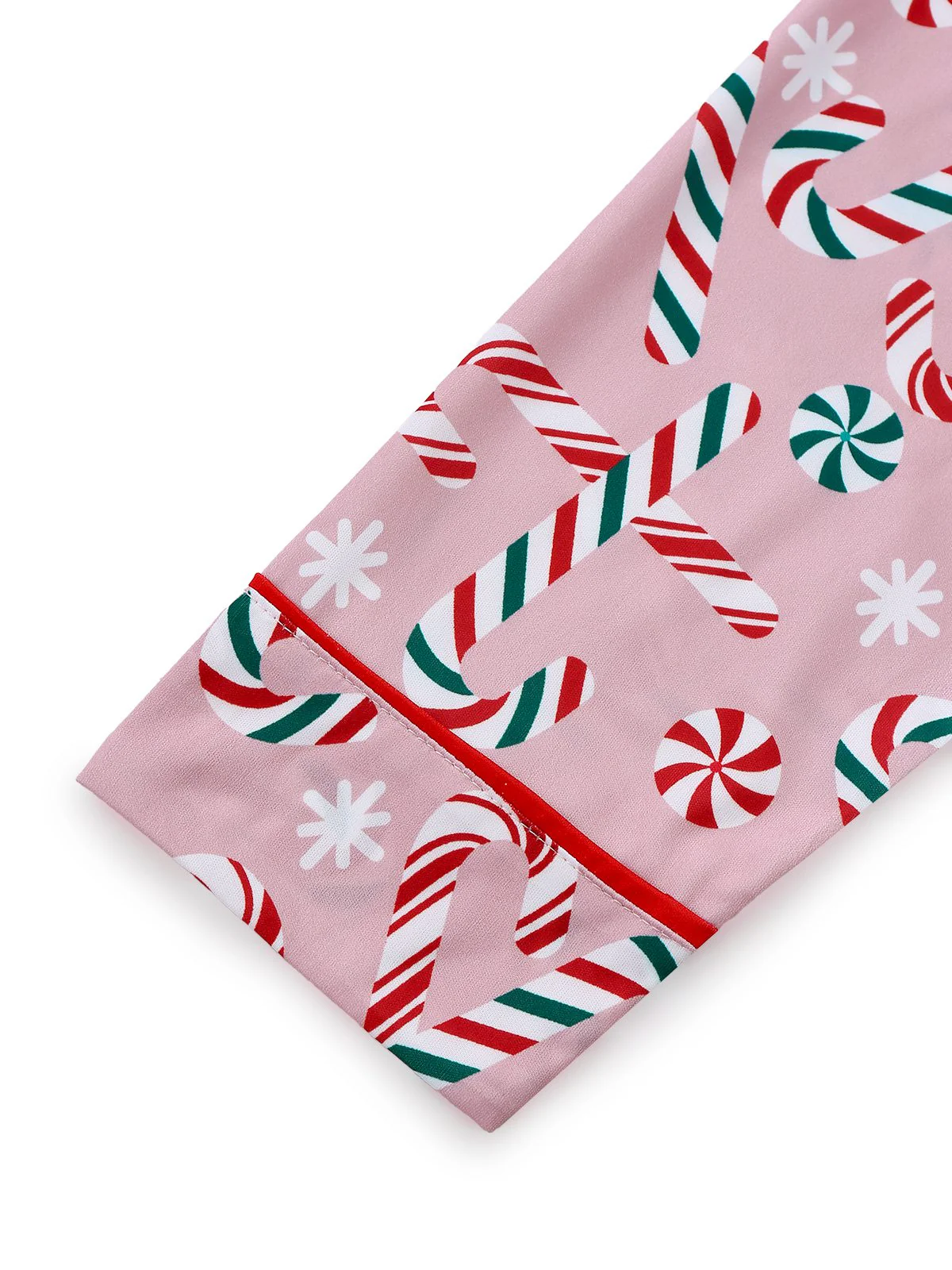Rosa 1940er Weihnachten Zuckerstange Pyjama Set - Image 5