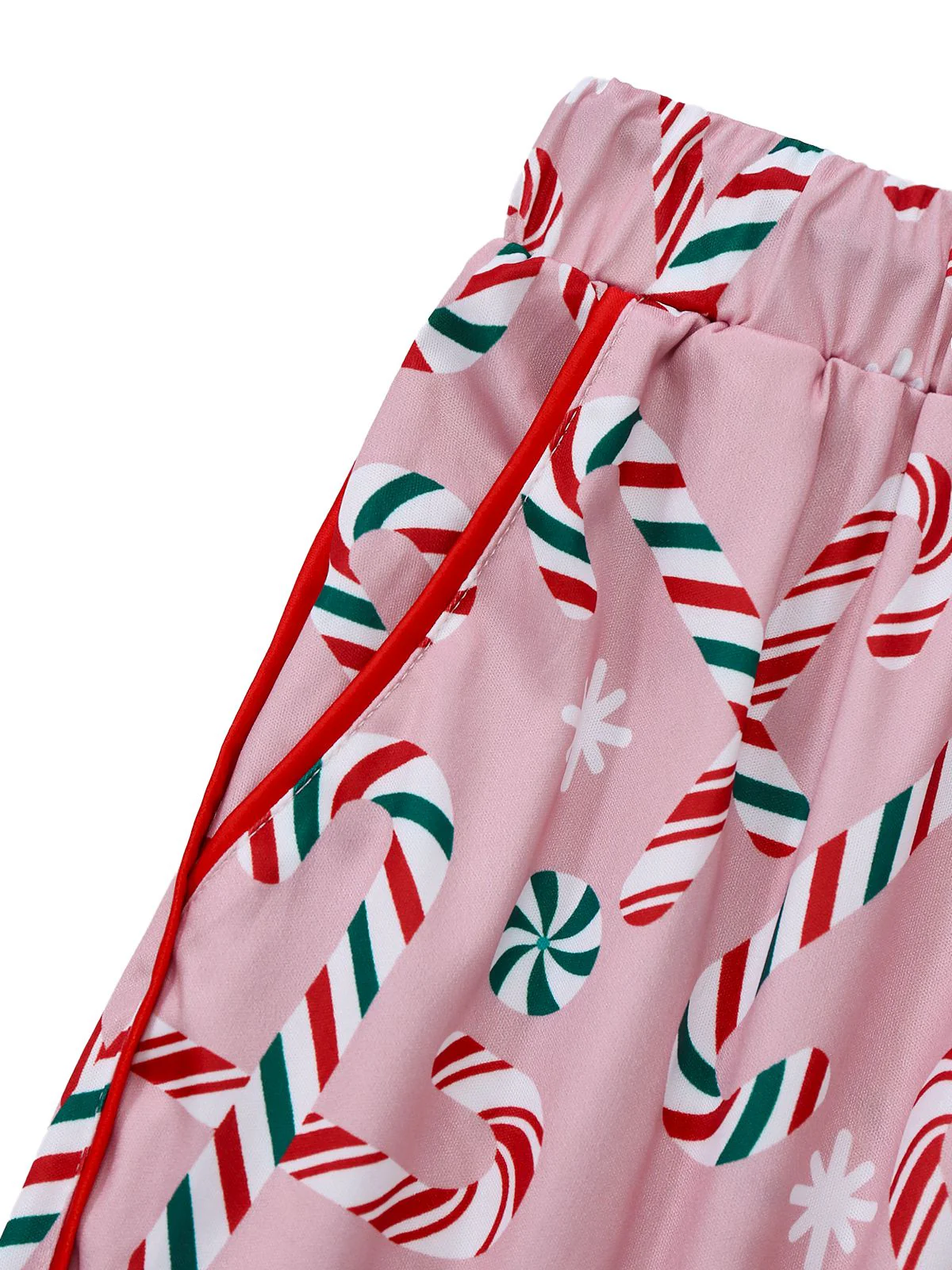 Rosa 1940er Weihnachten Zuckerstange Pyjama Set - Image 6