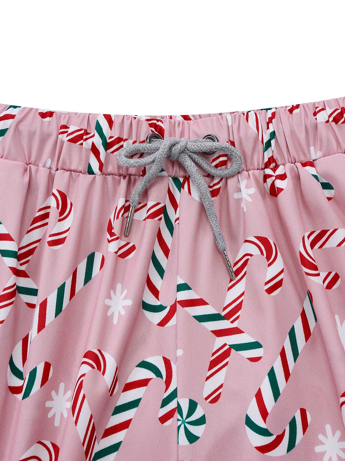 Rosa 1940er Weihnachten Zuckerstange Pyjama Set - Image 7