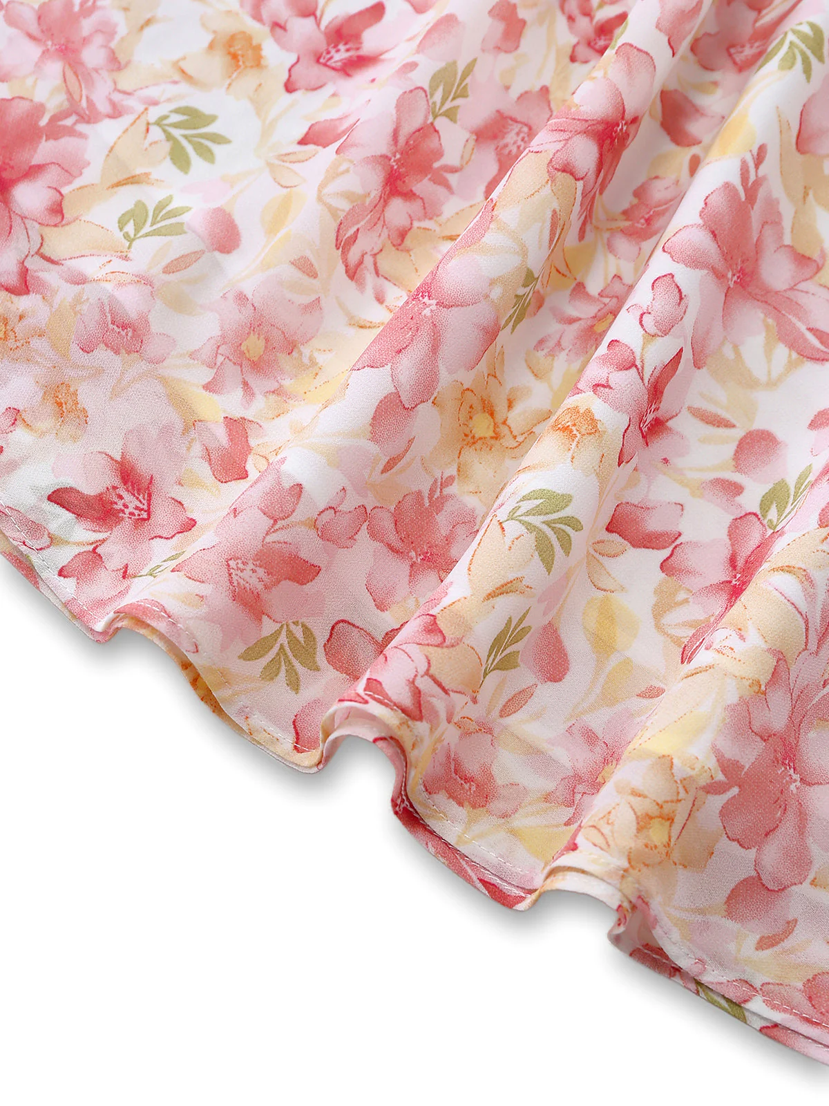 Rosa 1950er Blumen Herzausschnitt Schleife Kleid - Image 6