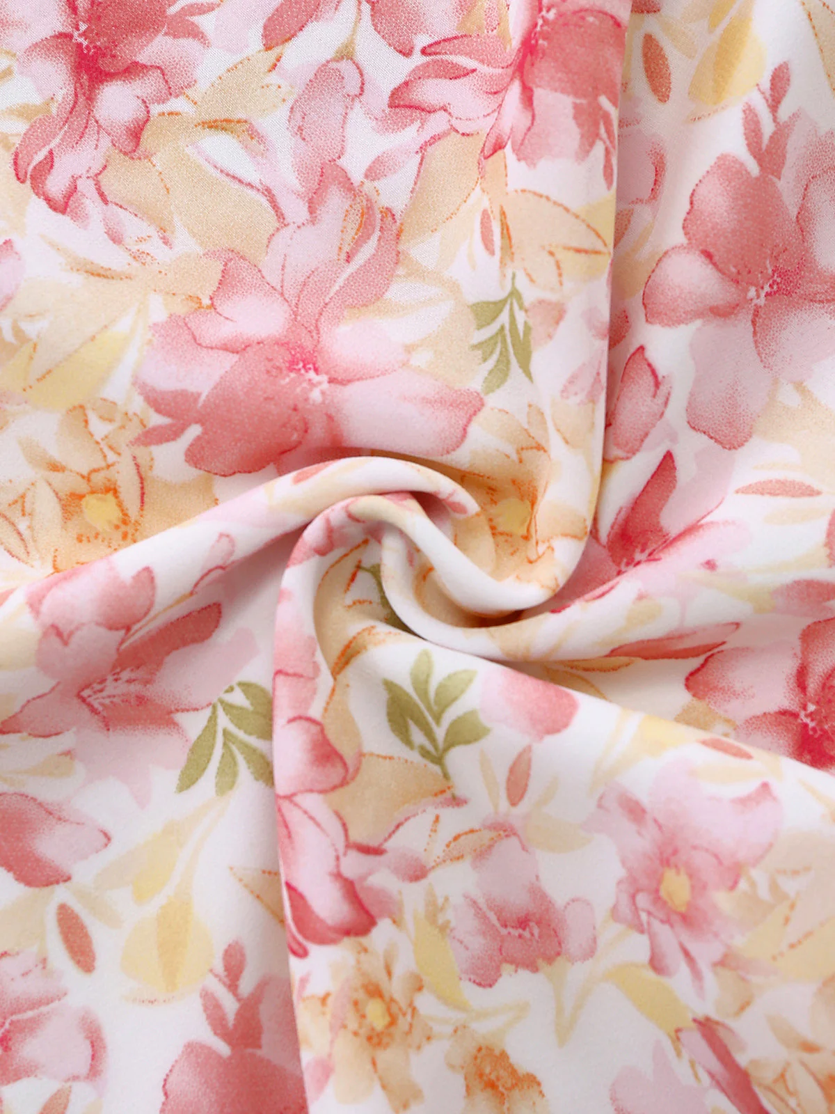 Rosa 1950er Blumen Herzausschnitt Schleife Kleid - Image 7