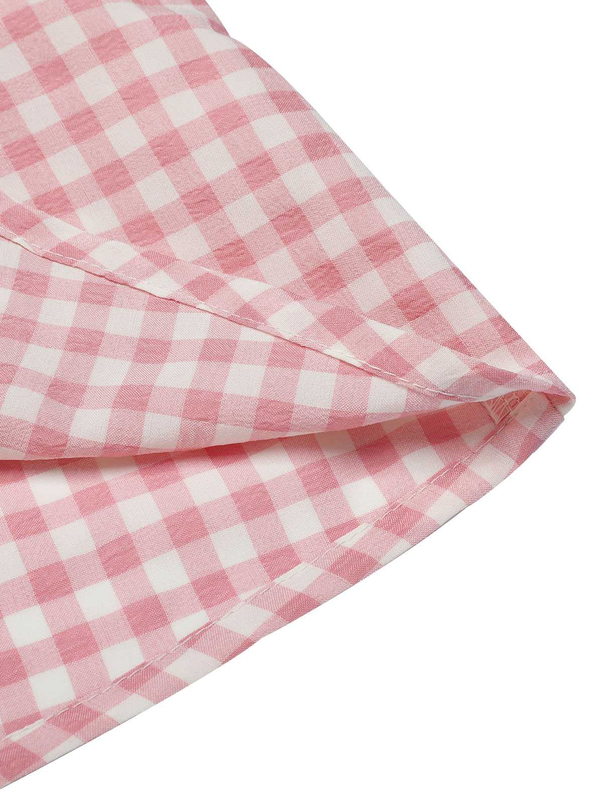 Rosa 1950er Gingham Hemd mit Revers - Image 7
