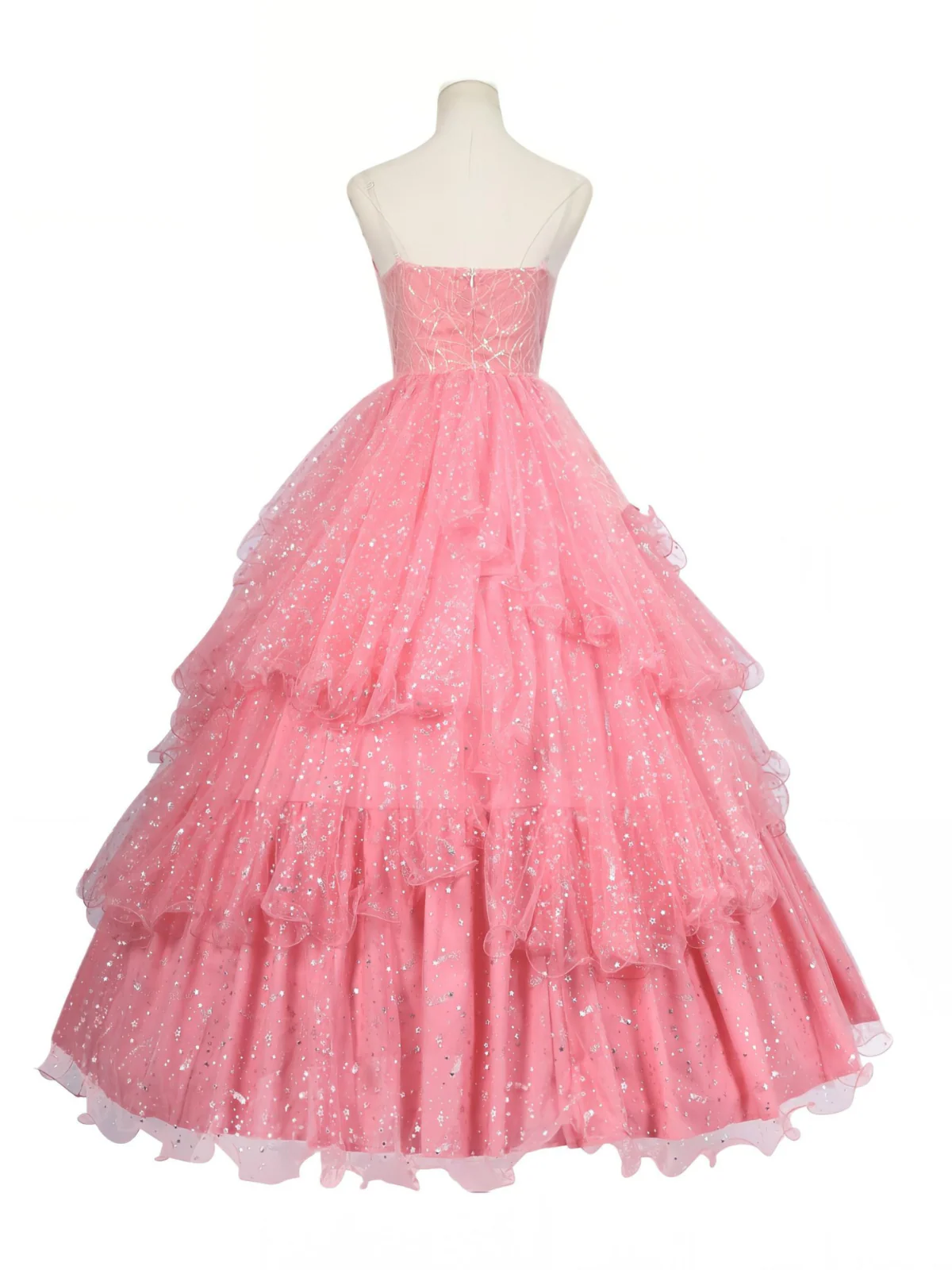 Rosa 1950er Glinda Wicked Glitter Netz Swing Kleid - Image 4