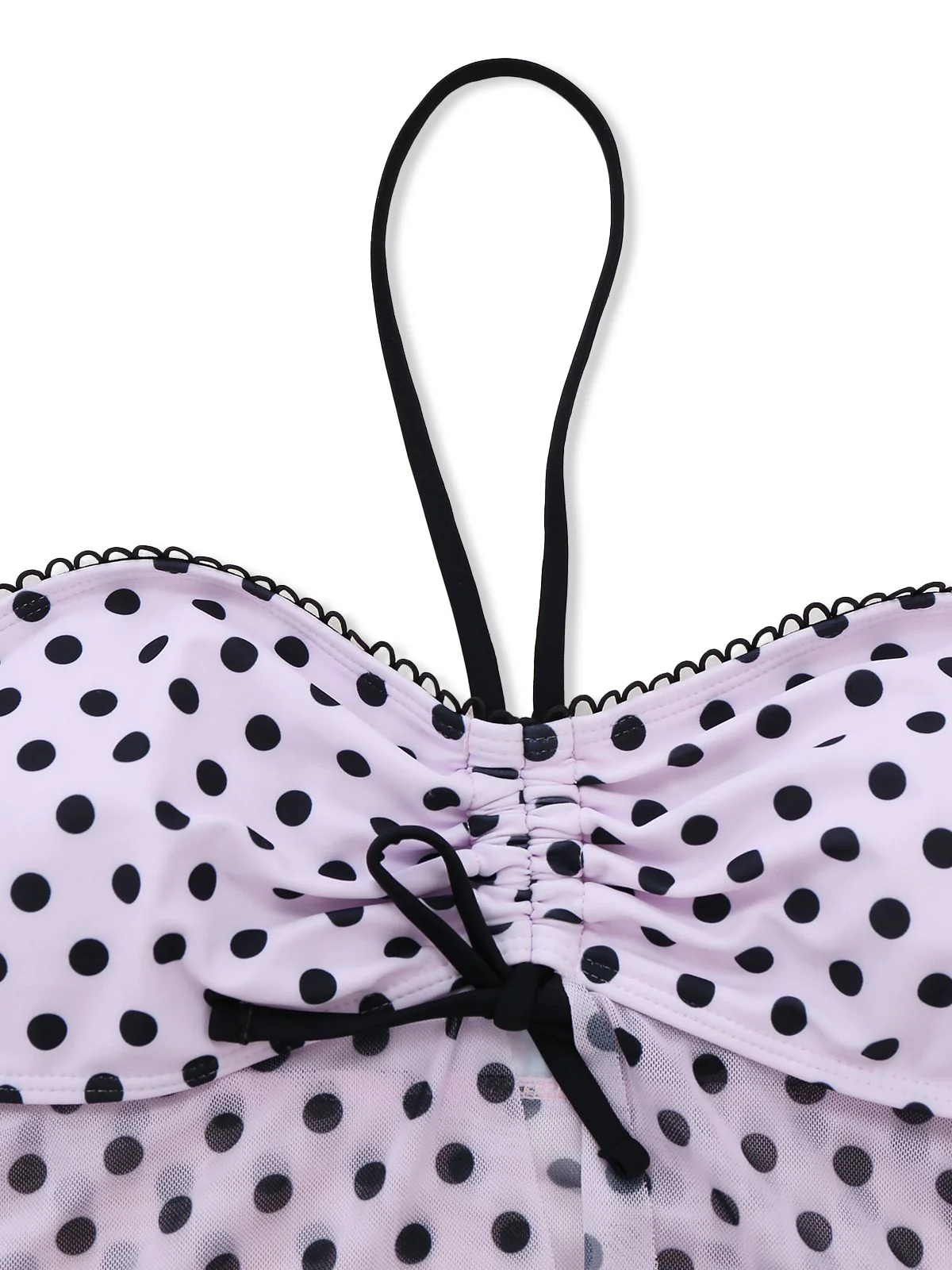 Rosa 1950er Halter Polka Punkte Bogen Tankini Set - Image 7