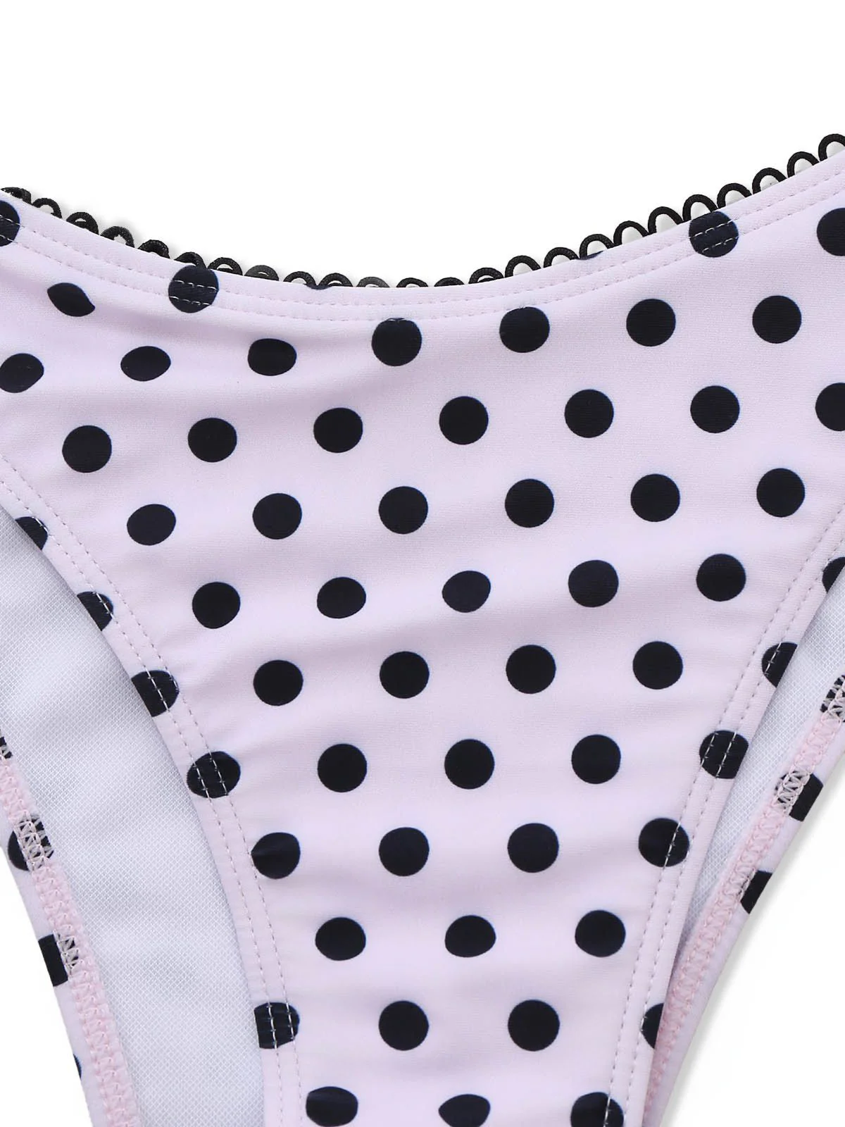 Rosa 1950er Halter Polka Punkte Bogen Tankini Set - Image 8