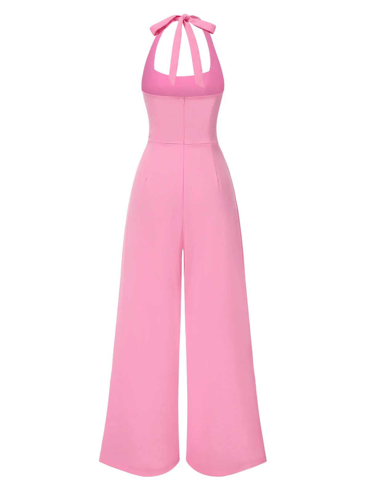 Rosa 1950er Halter Solide Jumpsuit - Image 3