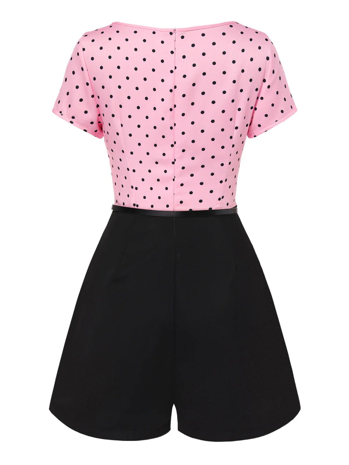 Rosa 1950er Polka Dot Bogen Romper - Image 6