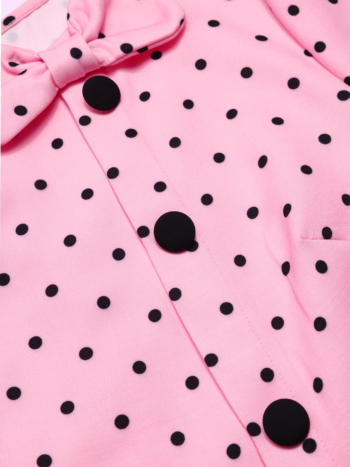Rosa 1950er Polka Dot Bogen Romper - Image 8