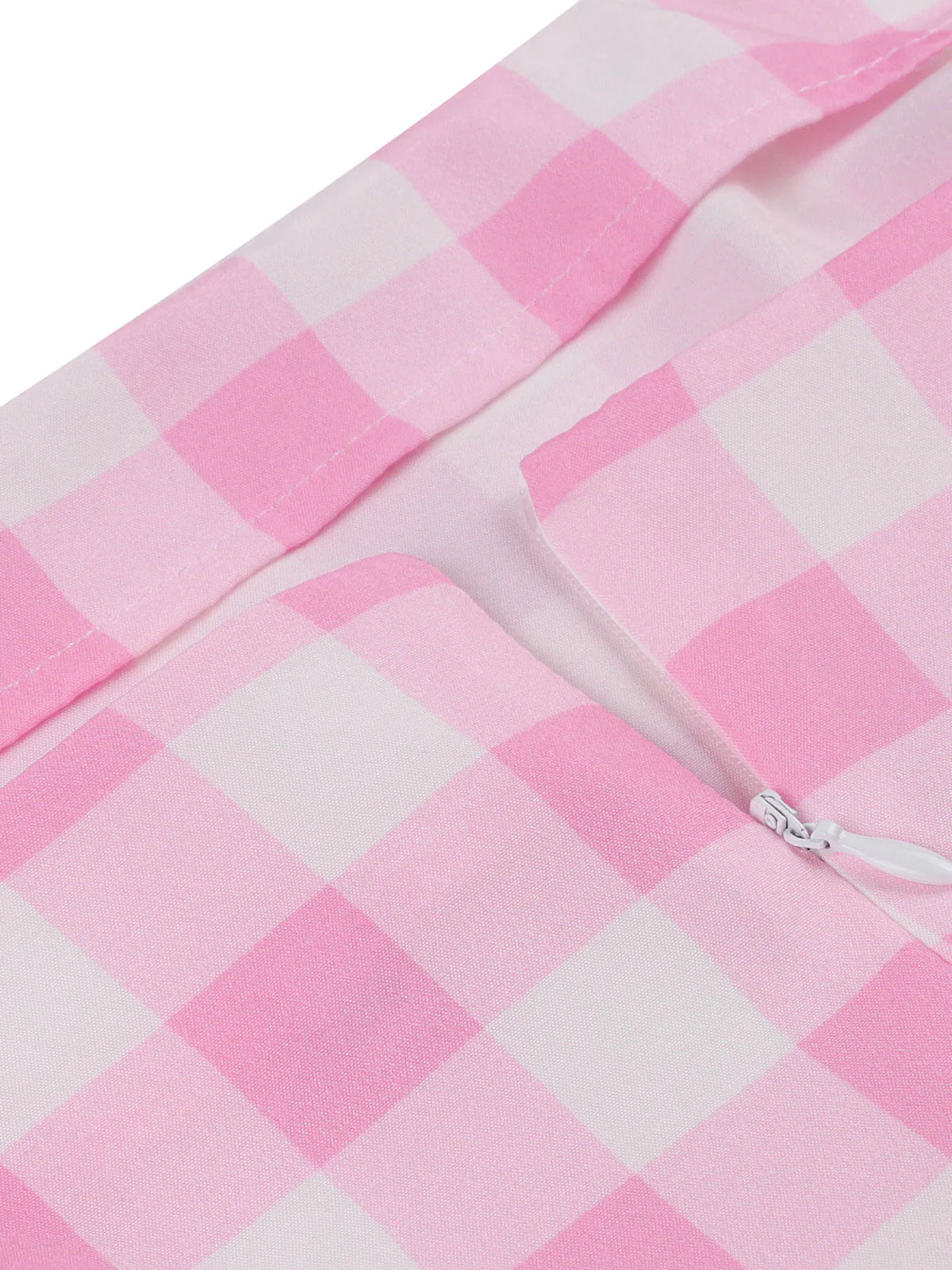 Rosa 1950er Spaghettiträger Plaid Bogen Swing Kleid - Image 9