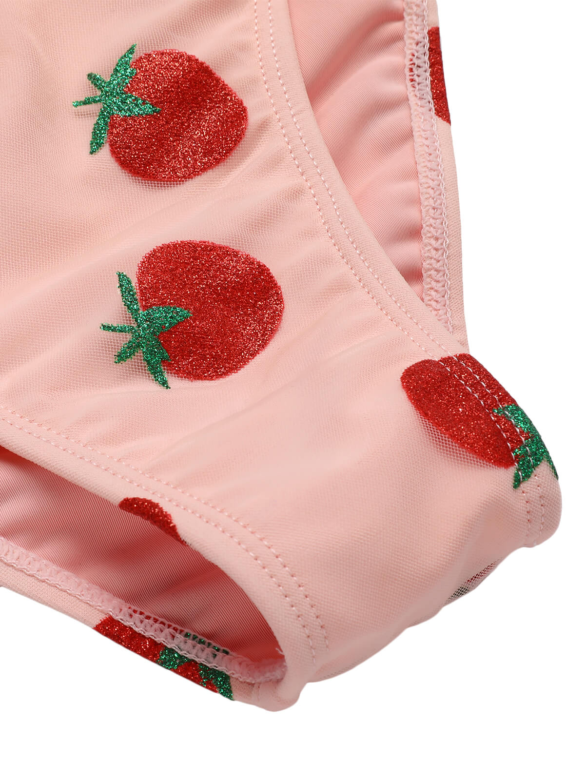 Rosa 1950er Strawberry Schnürung Halter Badeanzug - Image 7