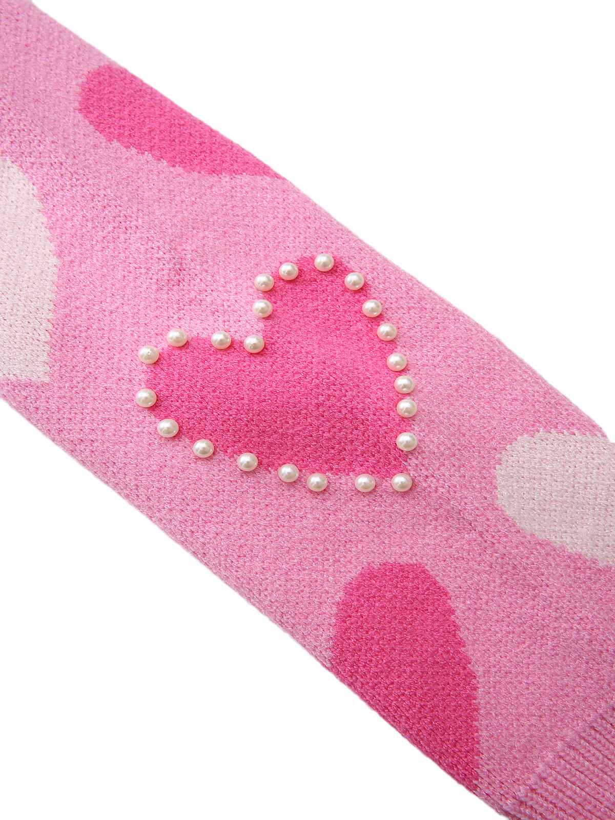 Rosa 1950er Valentinstag Herz Perle Pullover - Image 5