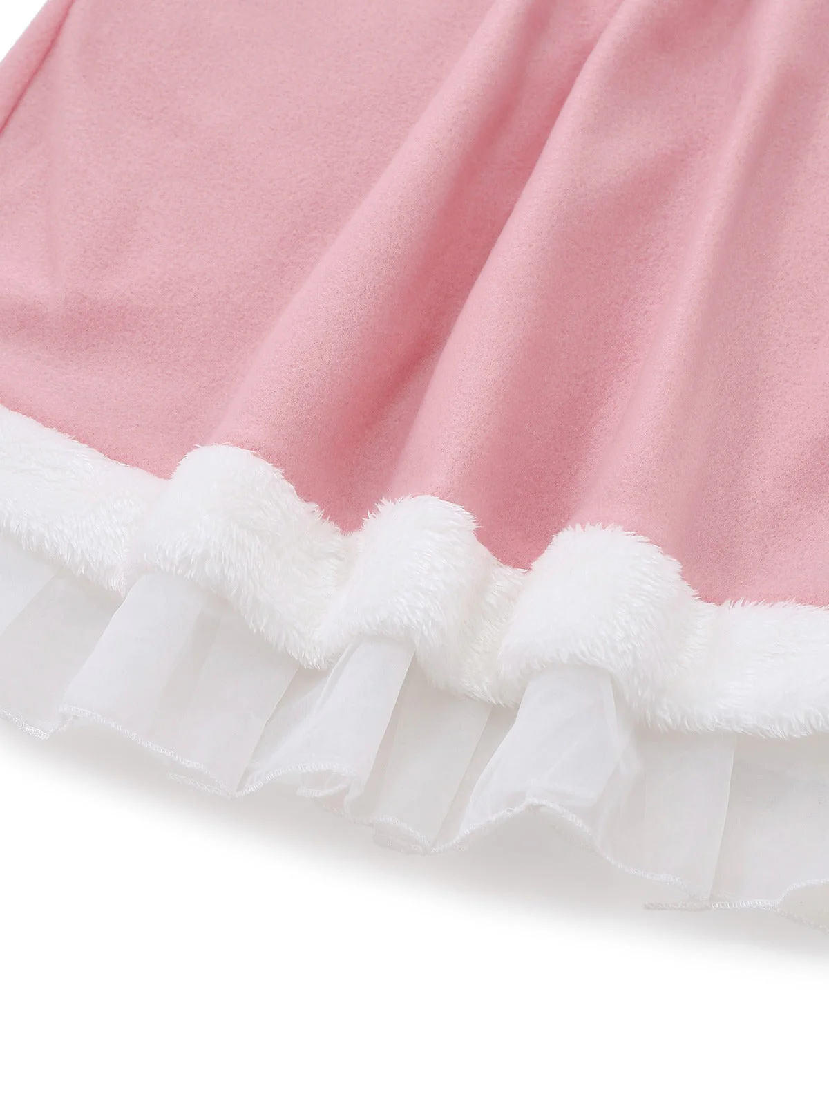 Rosa 1950er Weihnachten Elf Plüsch-Gekantet Kleid Set - Image 14