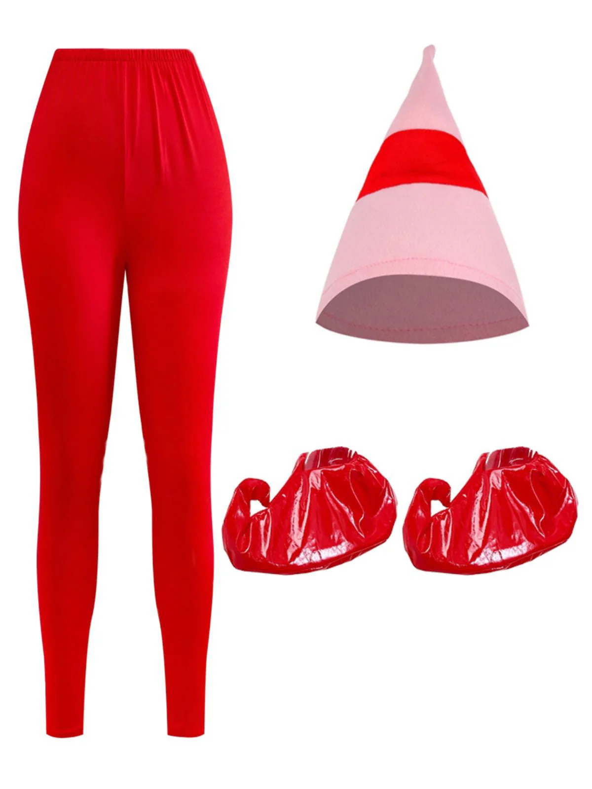 Rosa 1950er Weihnachten Elf Plüsch-Gekantet Kleid Set - Image 4