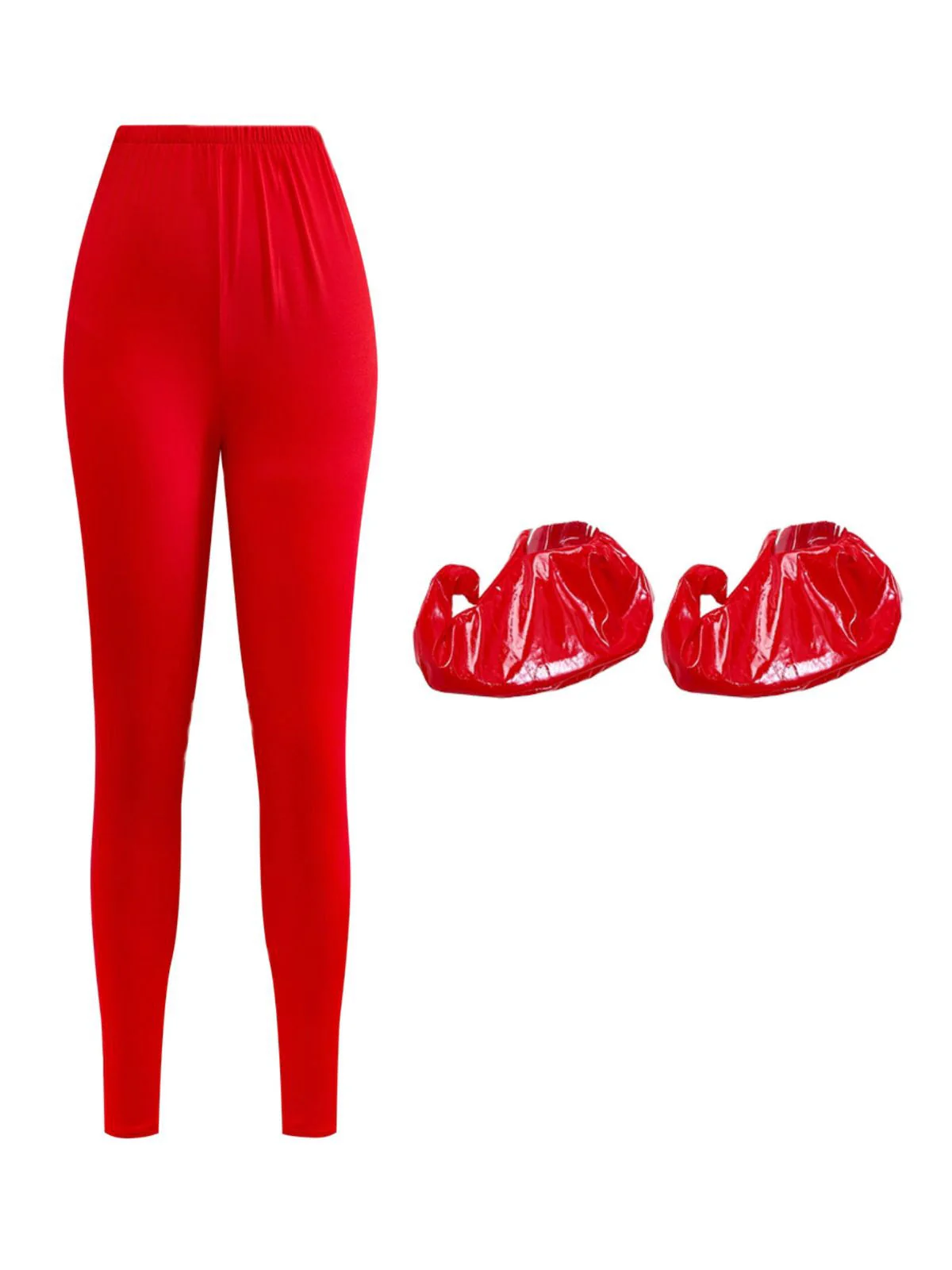 Rosa 1950er Weihnachten Elf Plüsch-Gekantet Kleid Set - Image 6