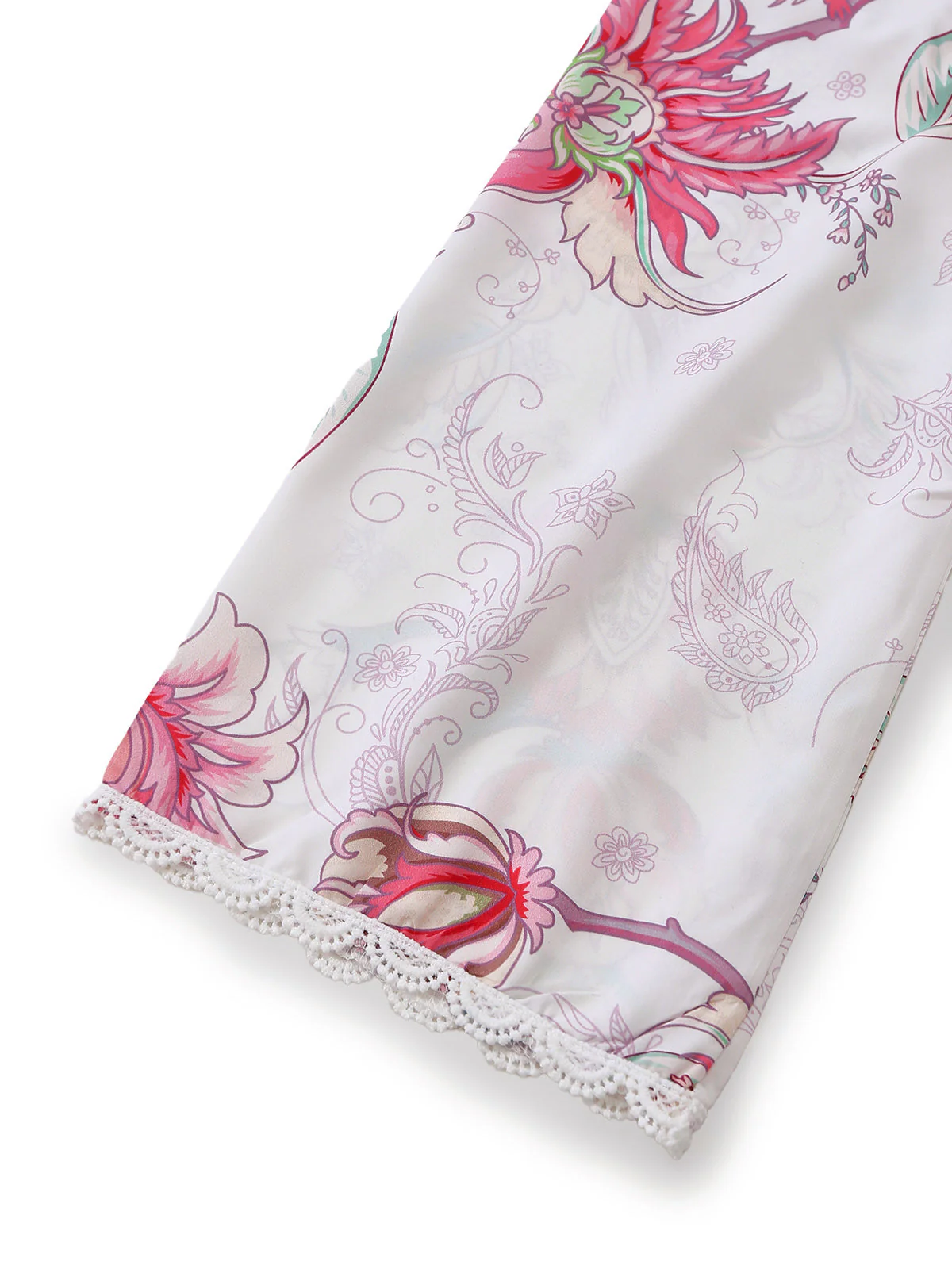 Rosa 1960er Blumen Cutout V-Ausschnitt Spitze Kleid - Image 3