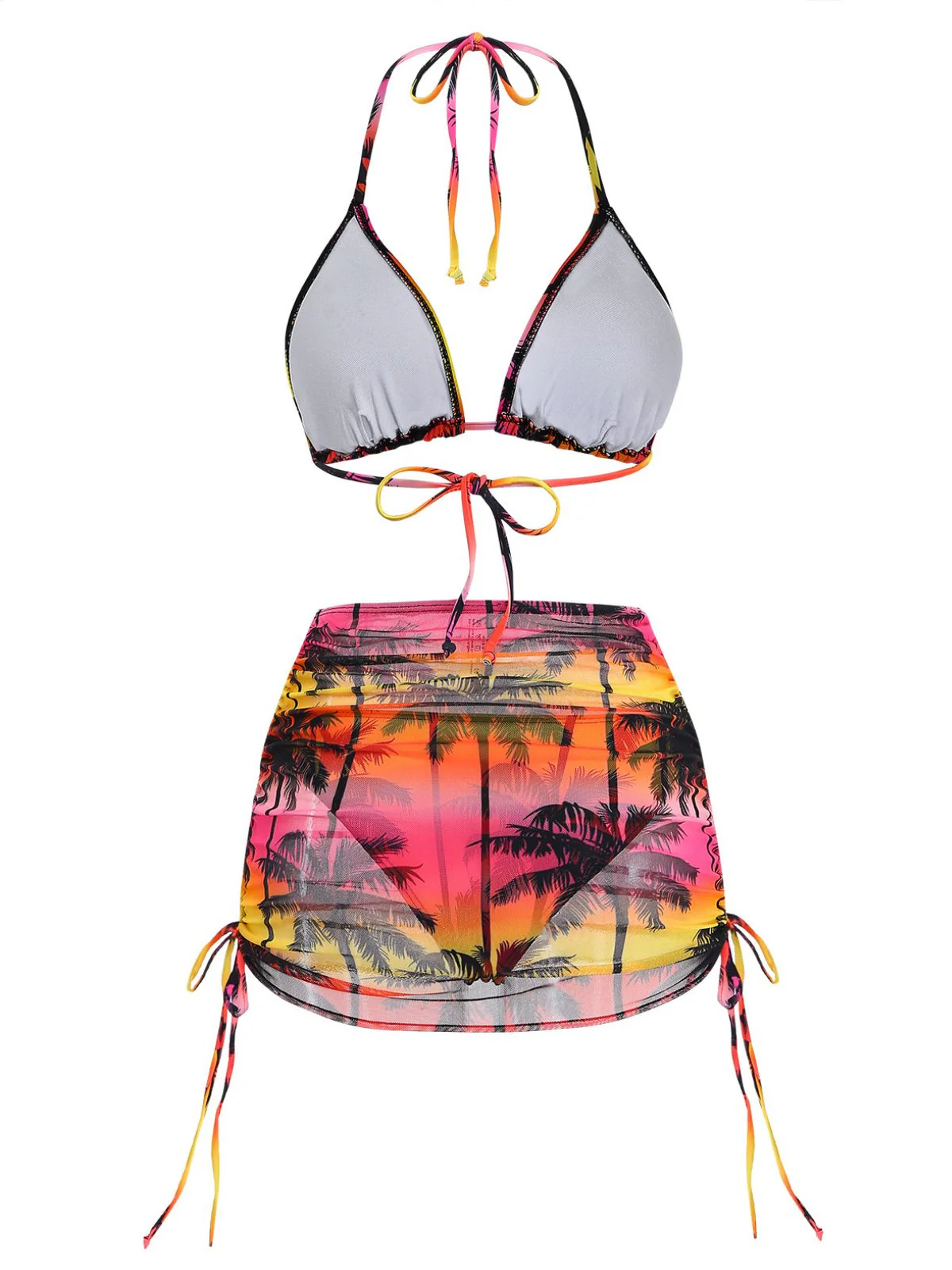 Rosa 1960er Blumen Tropisch Bikini Set - Image 2