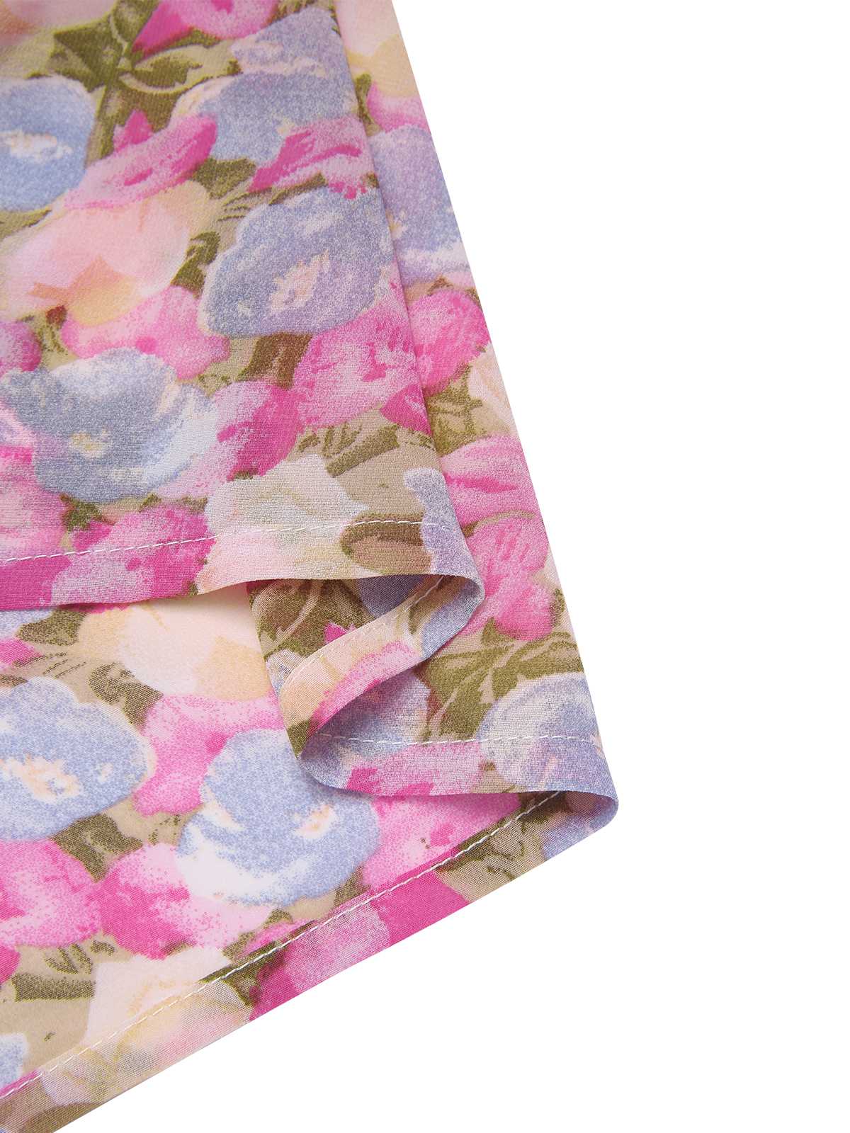 Rosa 1960er Bootskragen Blumen Enges Kleid - Image 6