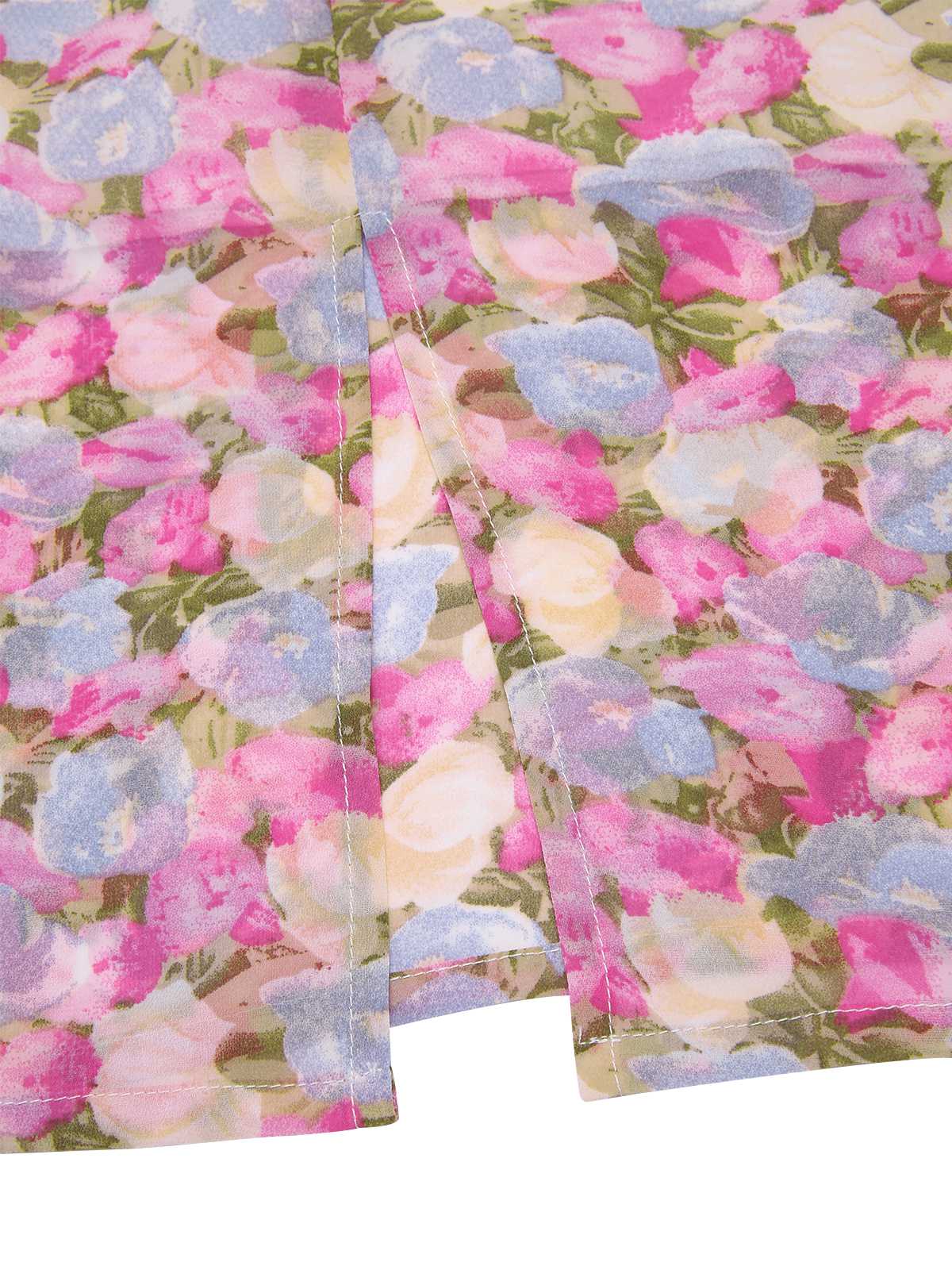 Rosa 1960er Bootskragen Blumen Enges Kleid - Image 7