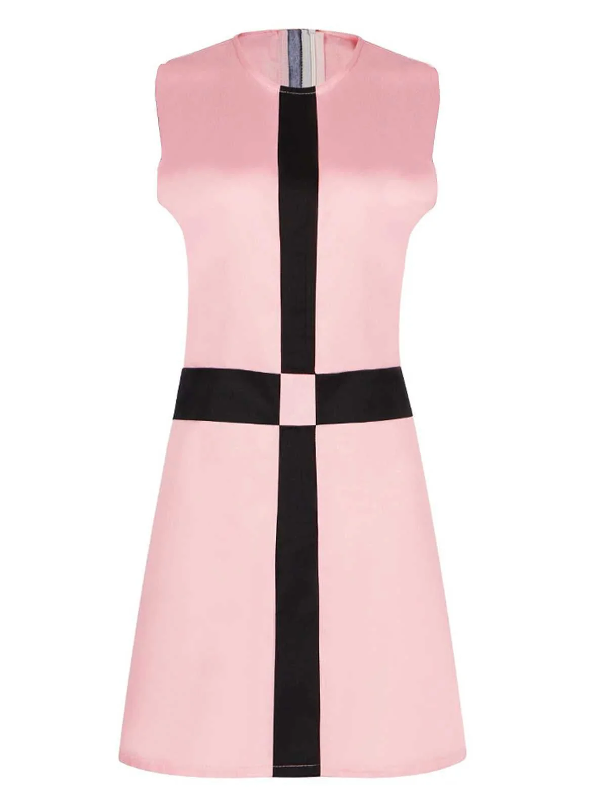 Rosa 1960er Das Damengambit Kostüm Ärmellos Kleid