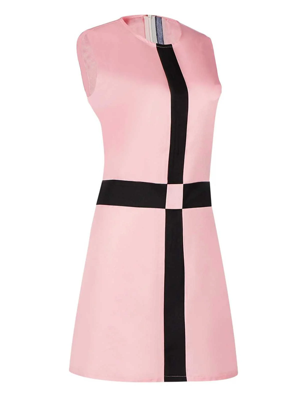 Rosa 1960er Das Damengambit Kostüm Ärmellos Kleid - Image 2