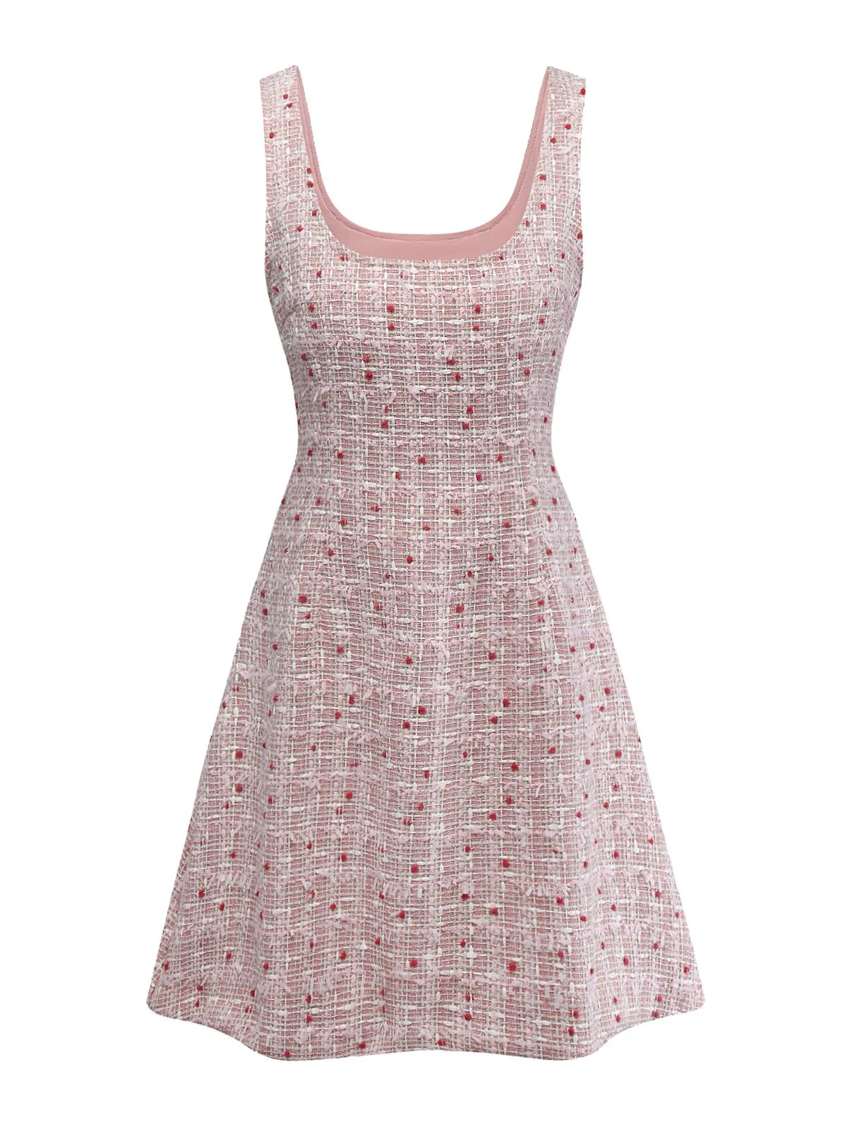 Rosa 1960er Plaid Tweed Mini Schürze Kleid - Image 2