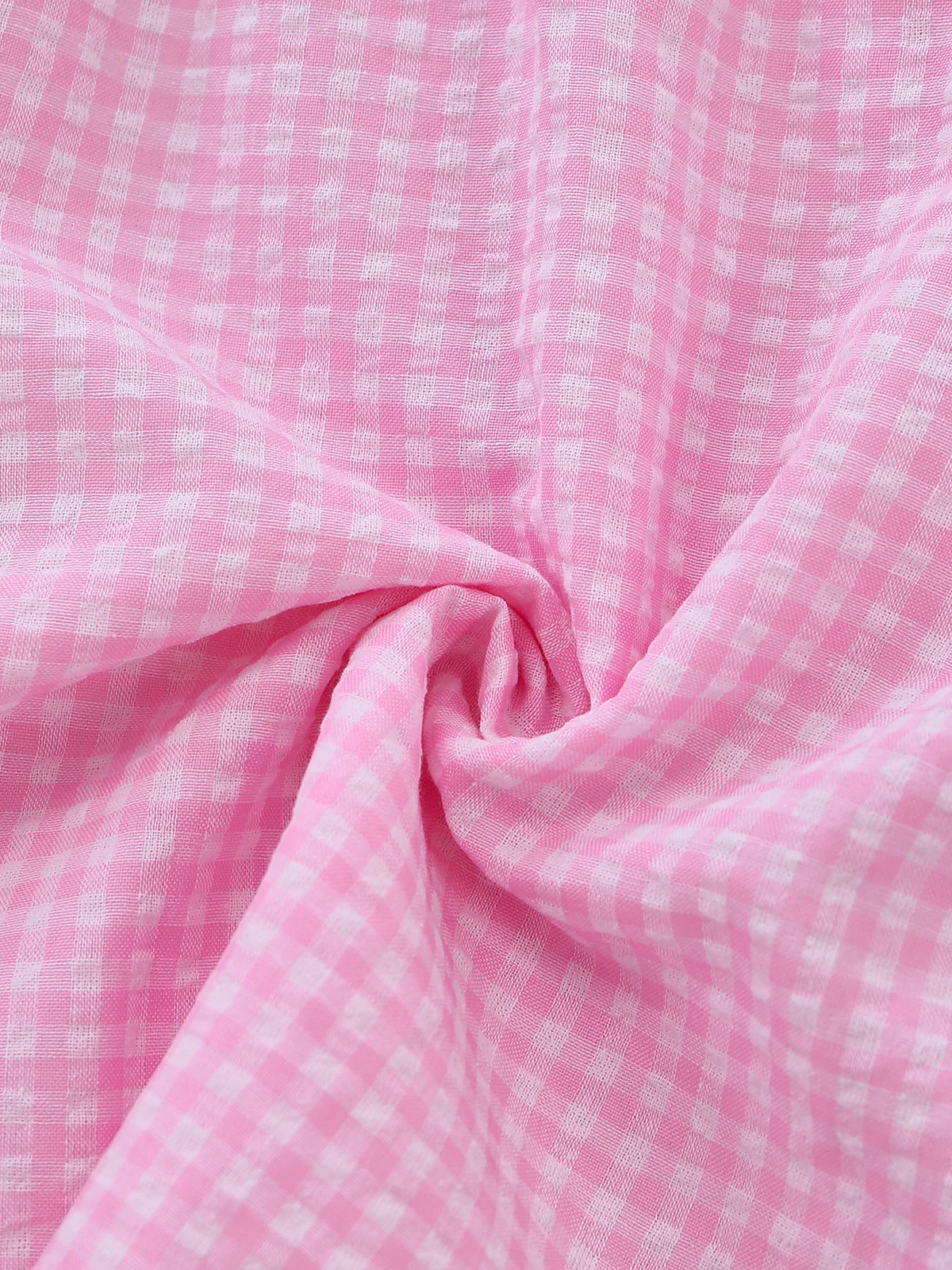 Rosa 1960er Schleife Spitze Vichy-Karo Schnürung Kleid - Image 6