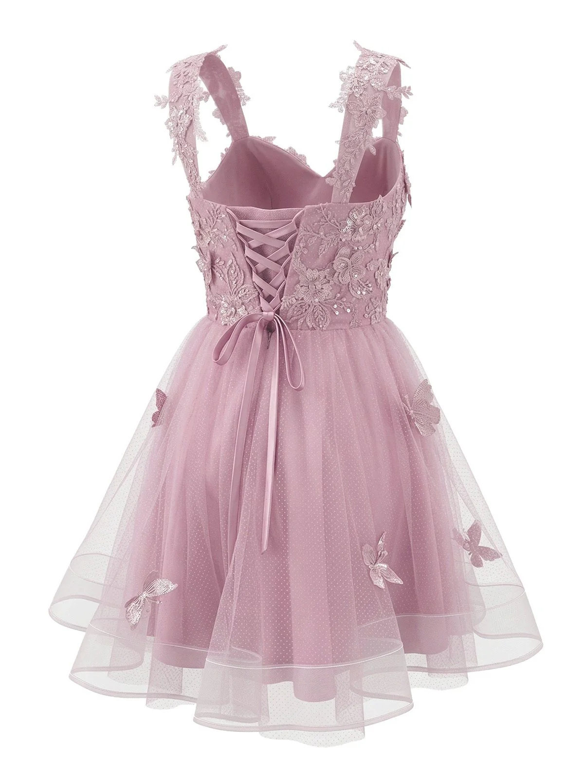 [Vorverkauf] Rosa 1960er Schmetterling Tüll Glitzer Heimkehr Kleid - Image 3