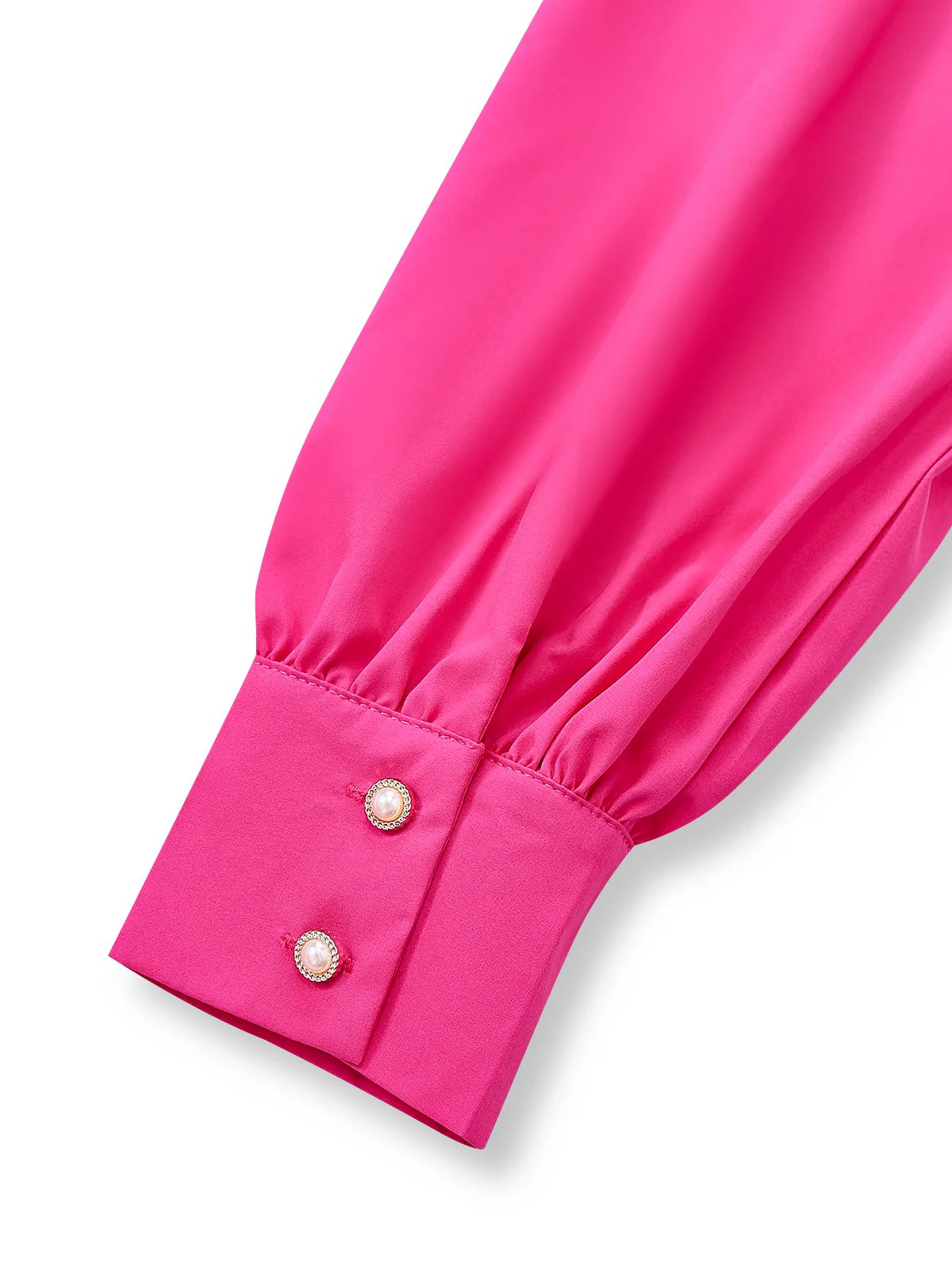 Rosa 1960er Solide Tiefer V Gürtel Laternenärmel Jumpsuit - Image 4