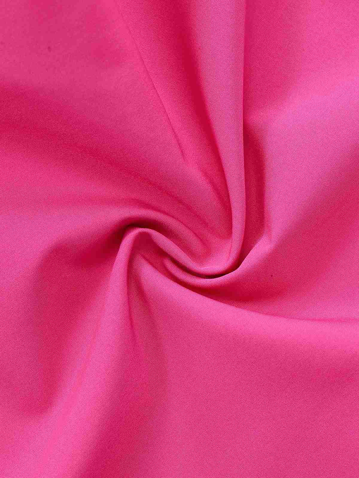 Rosa 1960er Solide Tiefer V Gürtel Laternenärmel Jumpsuit - Image 6