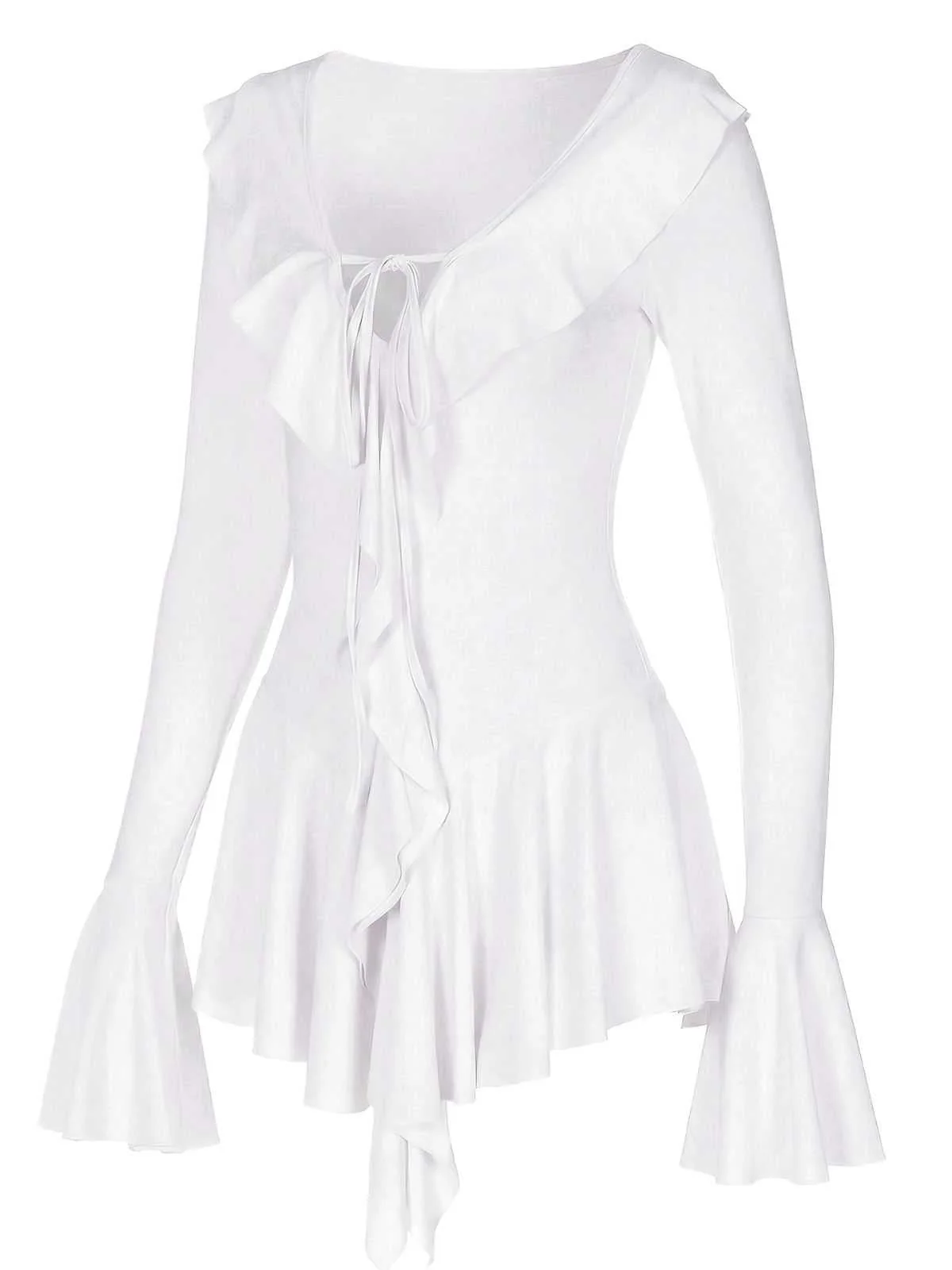 Rosa 1960er V-Ausschnitt Rüschen Ausgestellt Ärmel Kleid - Image 12