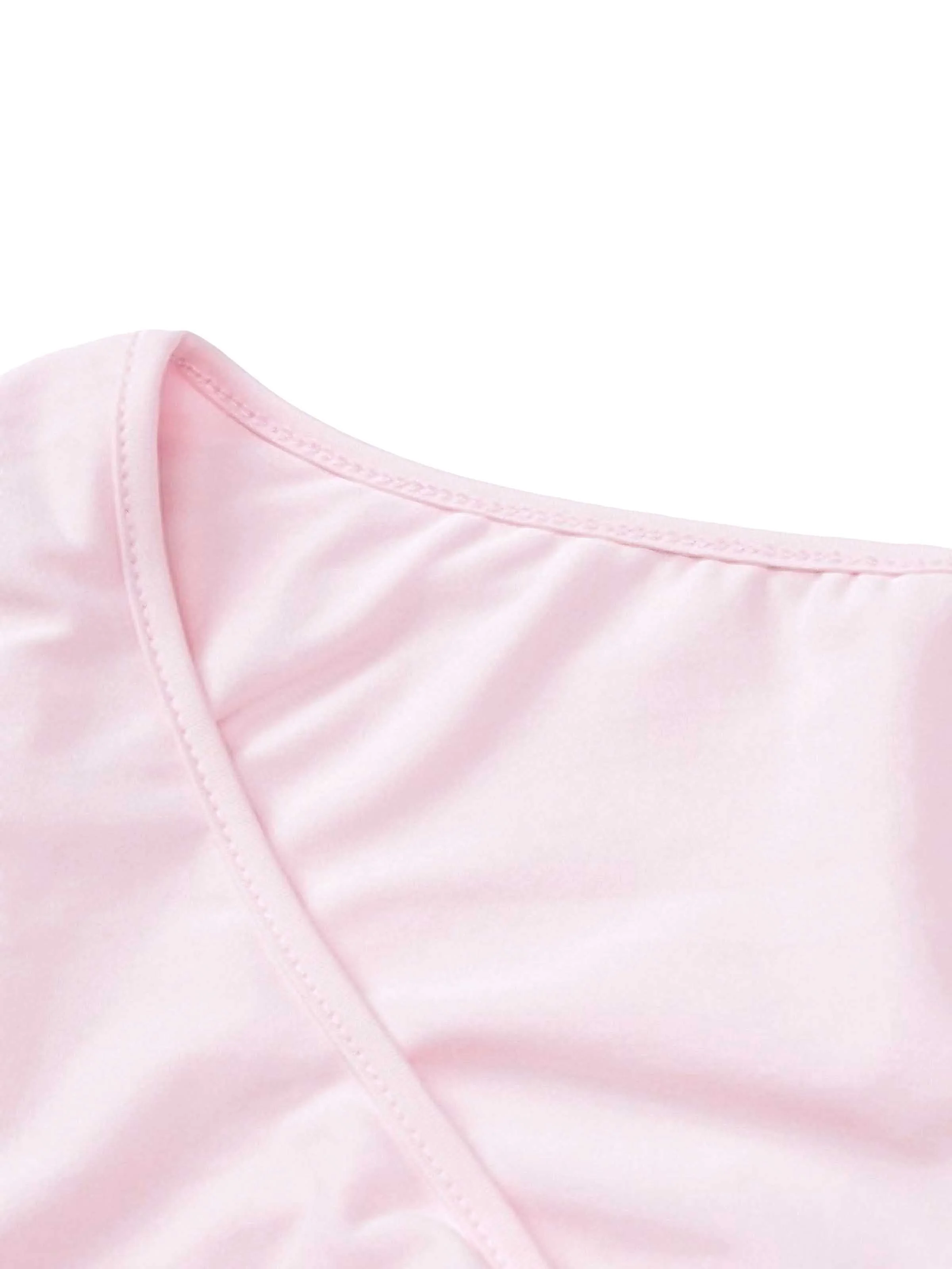 Rosa 1960er V-Ausschnitt Rüschen Ausgestellt Ärmel Kleid - Image 7