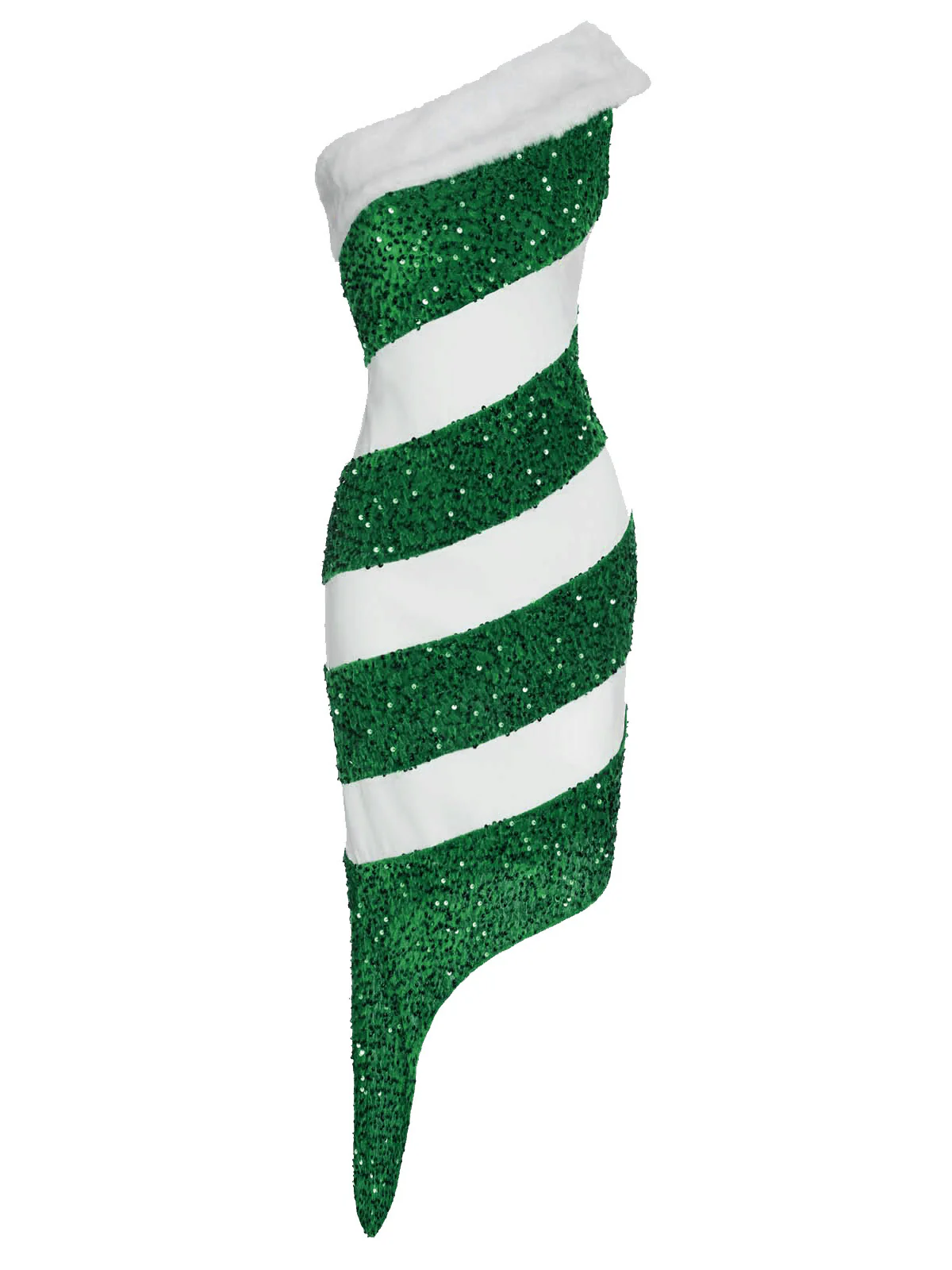 Rosa 1960er Weihnachten Zuckerstange Off-Shoulder Kleid - Image 10