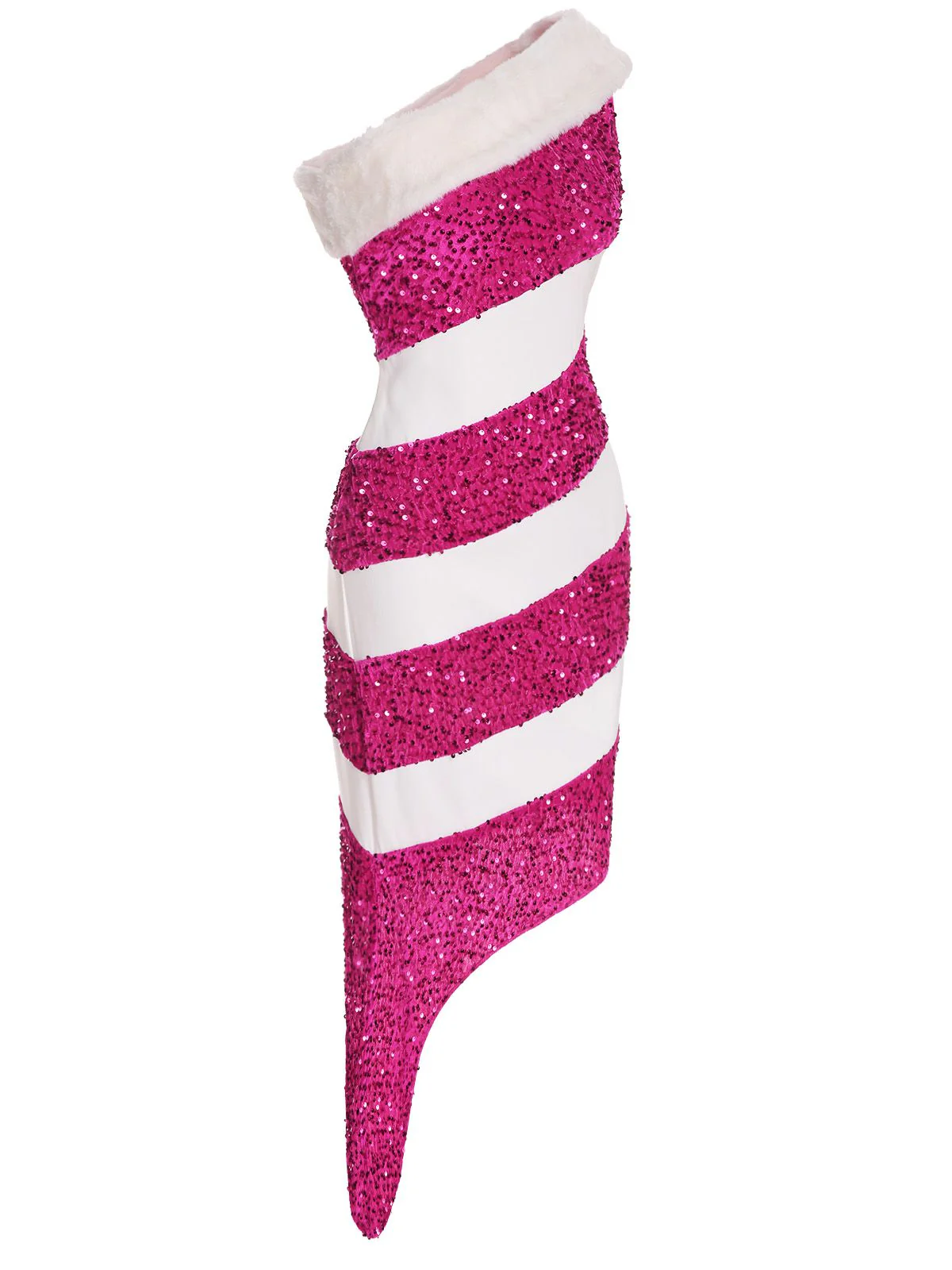 Rosa 1960er Weihnachten Zuckerstange Off-Shoulder Kleid - Image 4