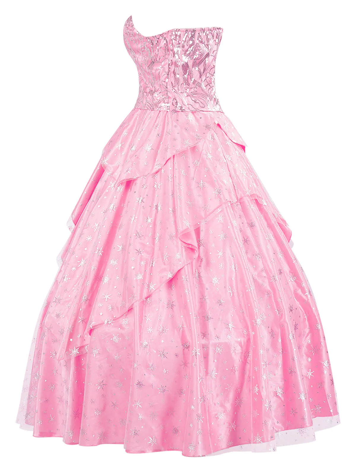 Rosa 1970er Glinda Wicked Pailletten Top & Swing Netz Rock - Image 2