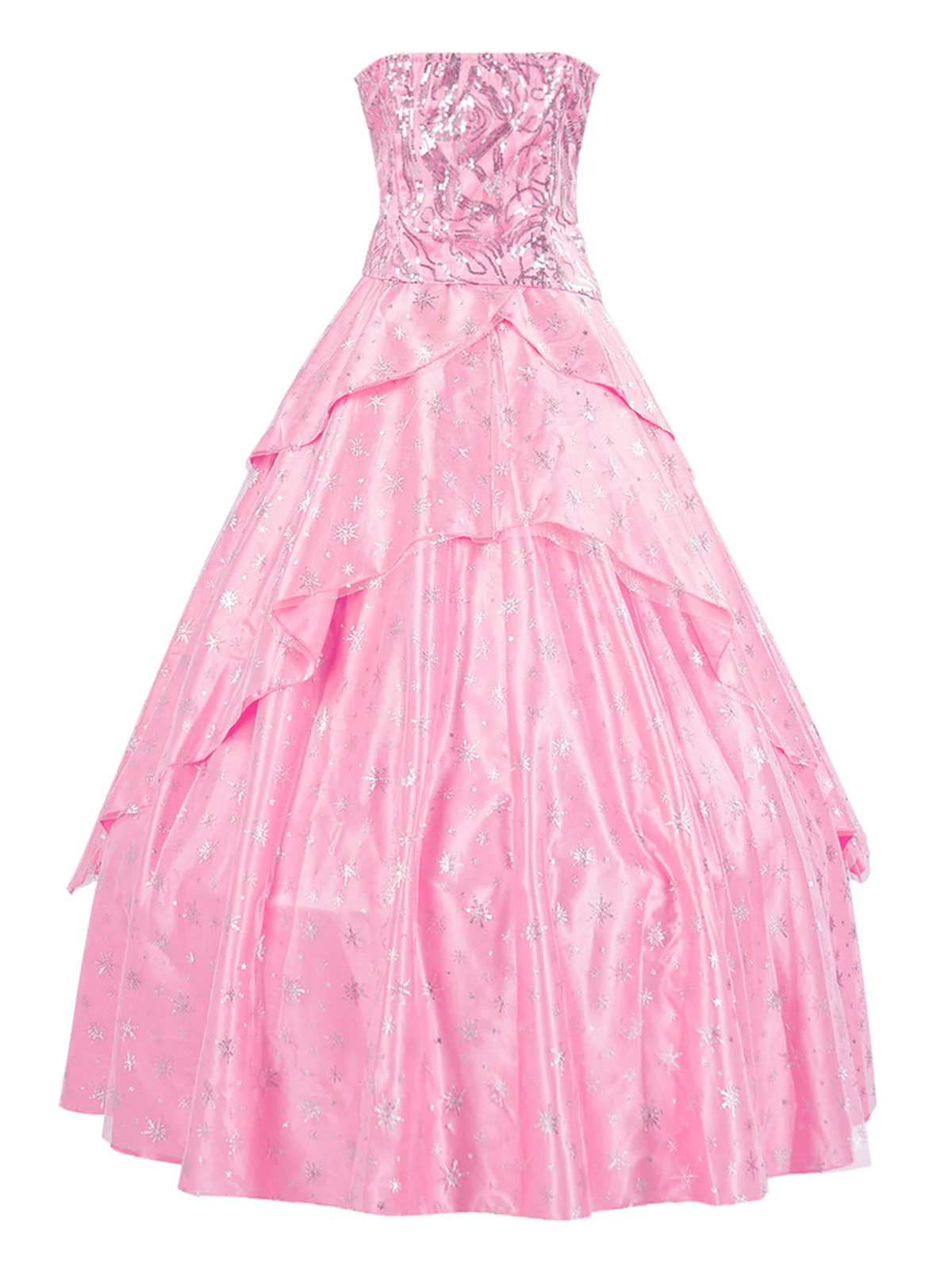 Rosa 1970er Glinda Wicked Pailletten Top & Swing Netz Rock - Image 3