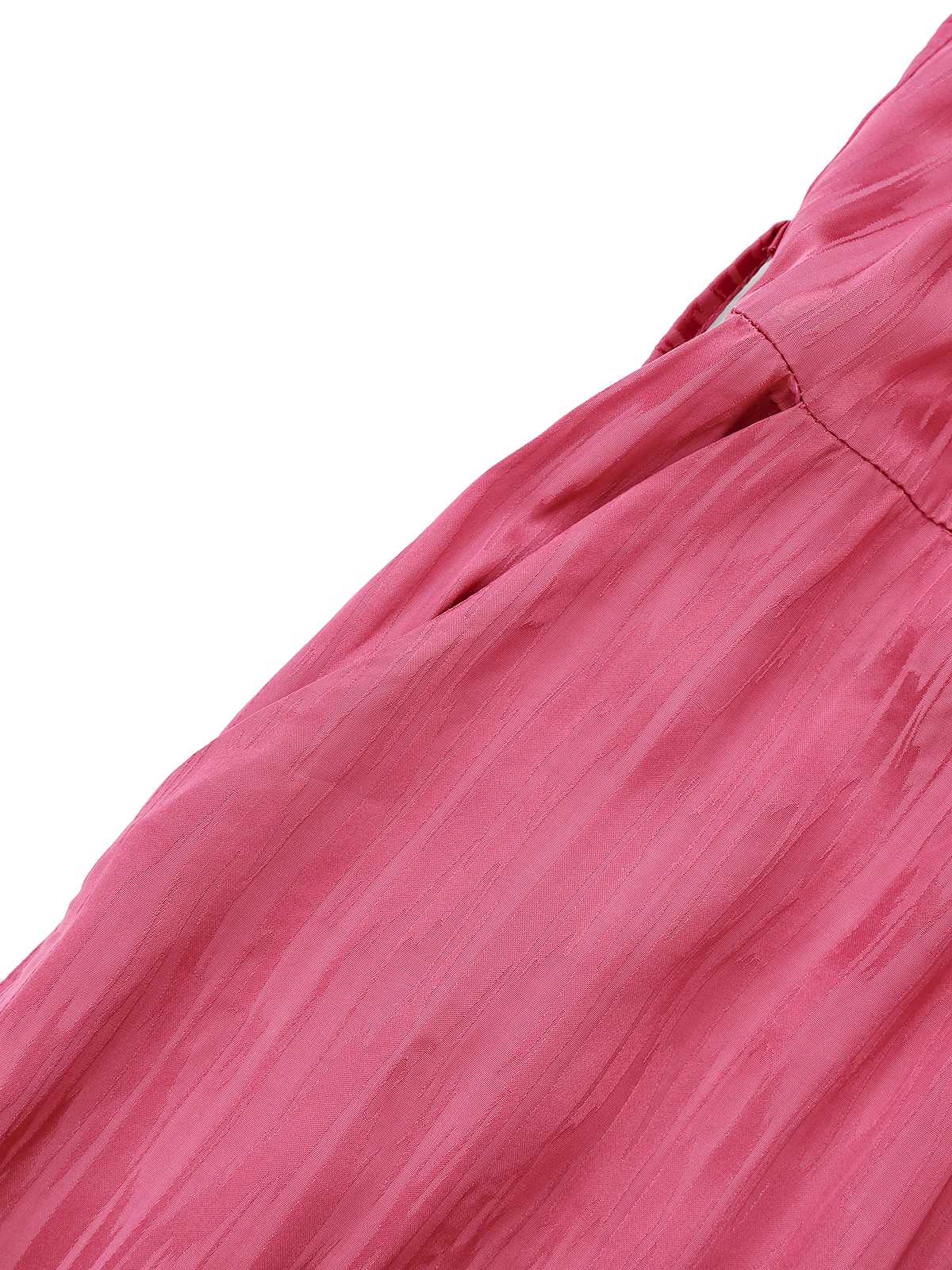Rosa 1970er Halter Revers Satin Jumpsuit - Image 5