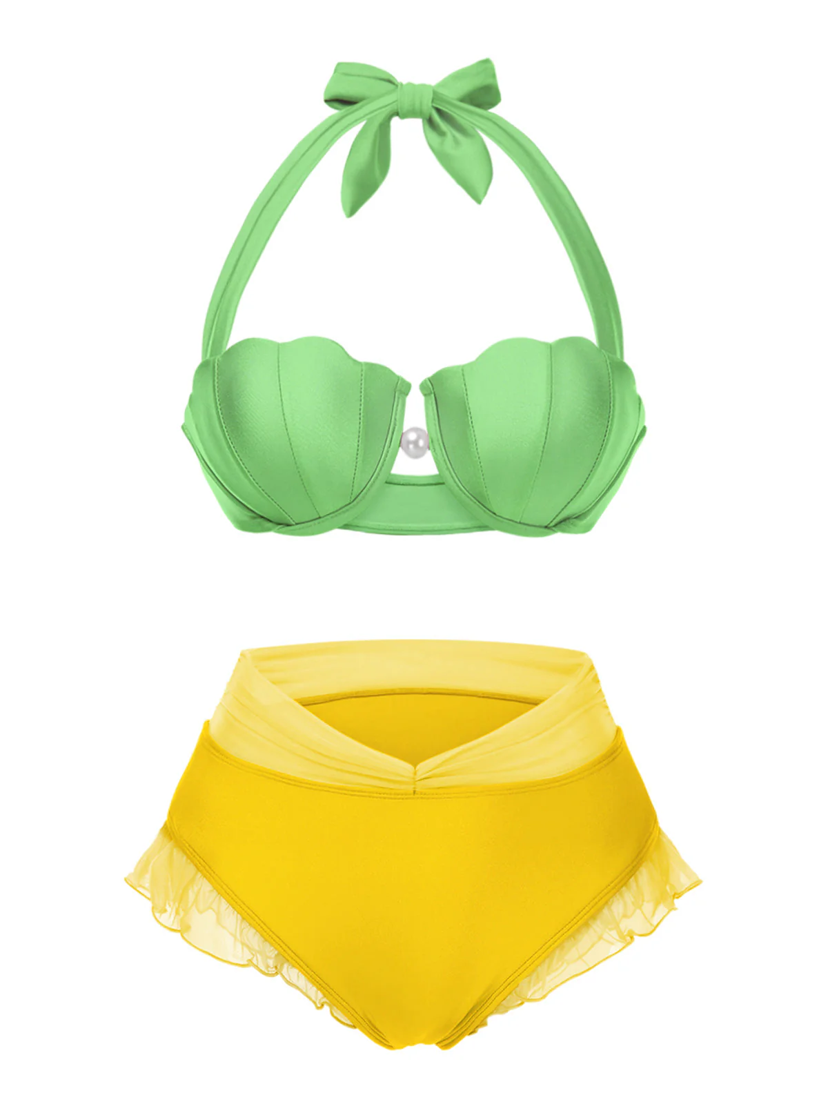 Lavendel 1970er Meerjungfrau Hülse Halter Bikini Set - Image 9