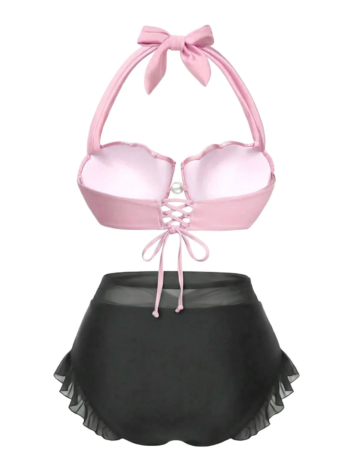 Lavendel 1970er Meerjungfrau Hülse Halter Bikini Set - Image 12