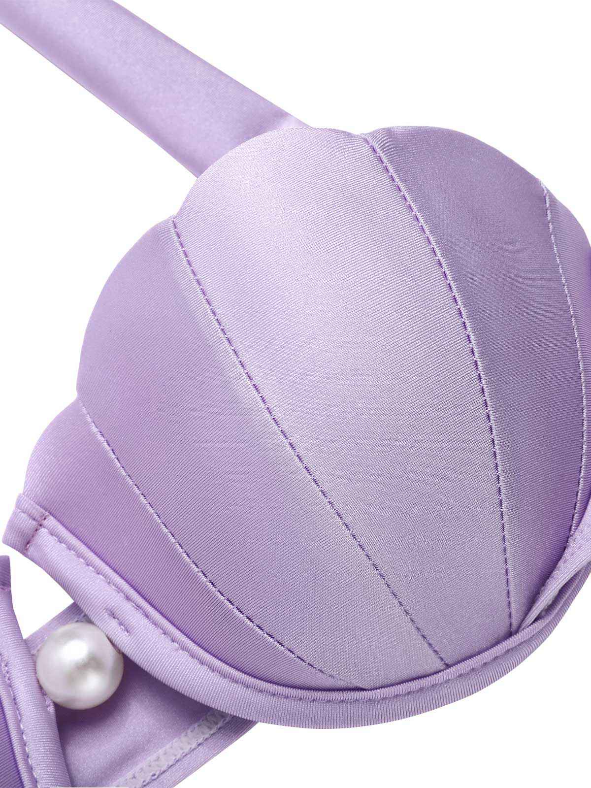 Lavendel 1970er Meerjungfrau Hülse Halter Bikini Set - Image 6