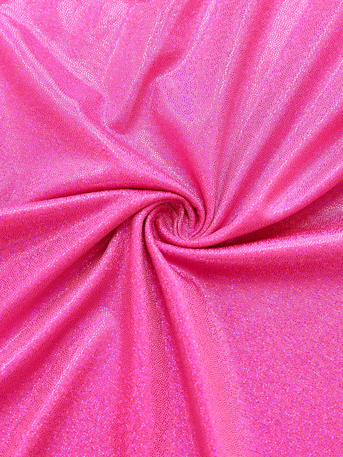 Rosa 1970er Metallisch Tief V-Ausschnitt Disko Jumpsuit - Image 3