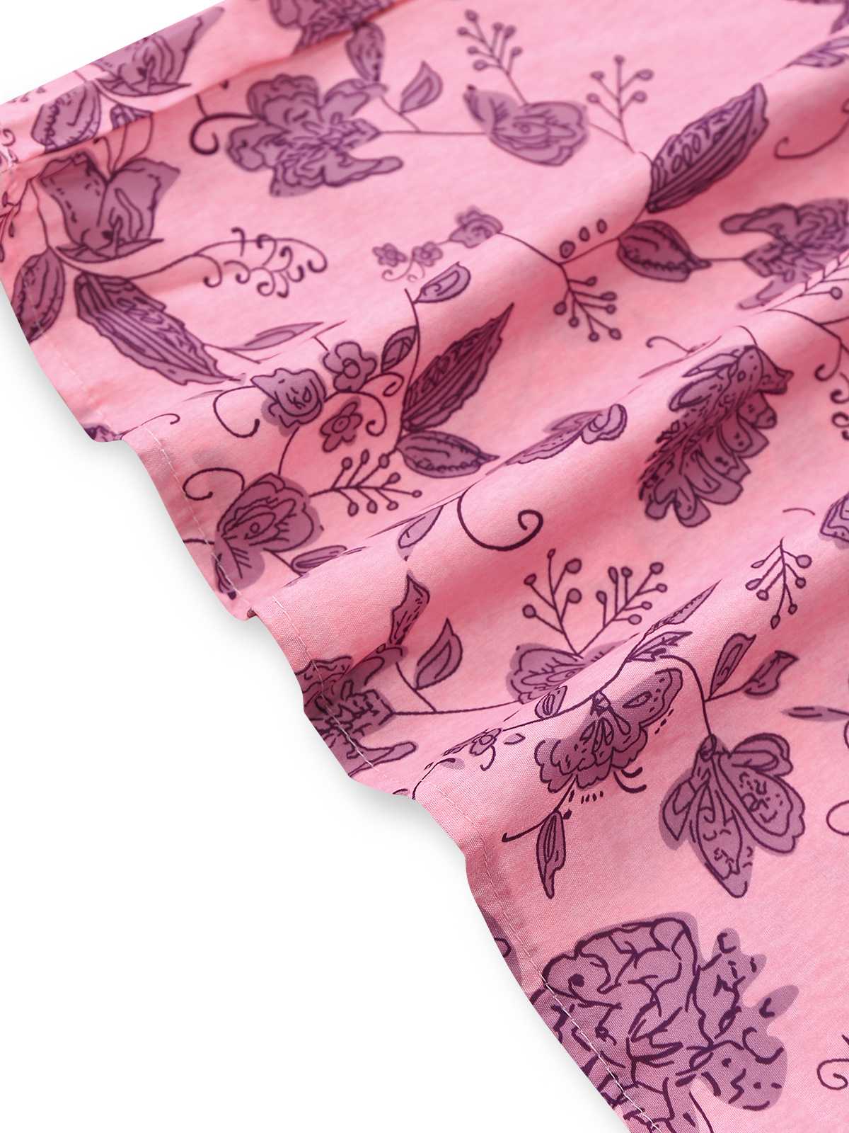 Rosa 1970er Spaghettiträger Blumen Gesmokt Jumpsuit - Image 6