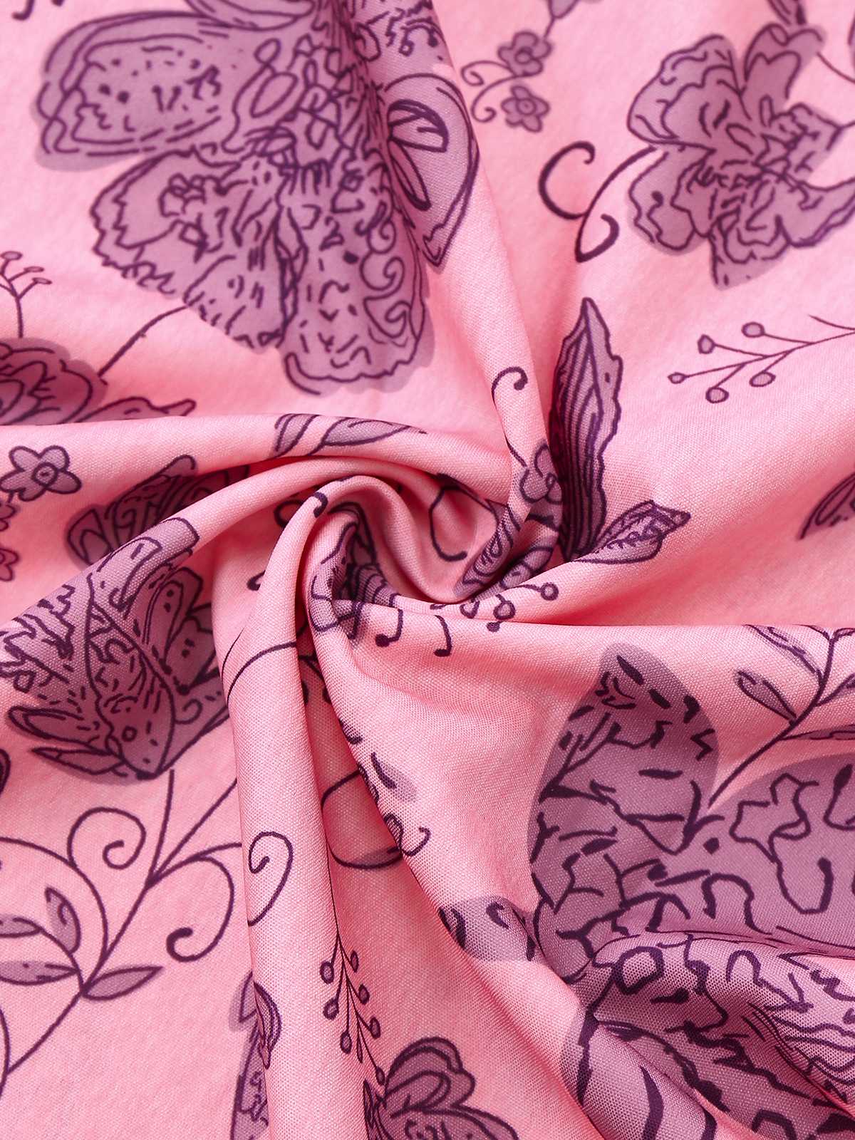 Rosa 1970er Spaghettiträger Blumen Gesmokt Jumpsuit - Image 7