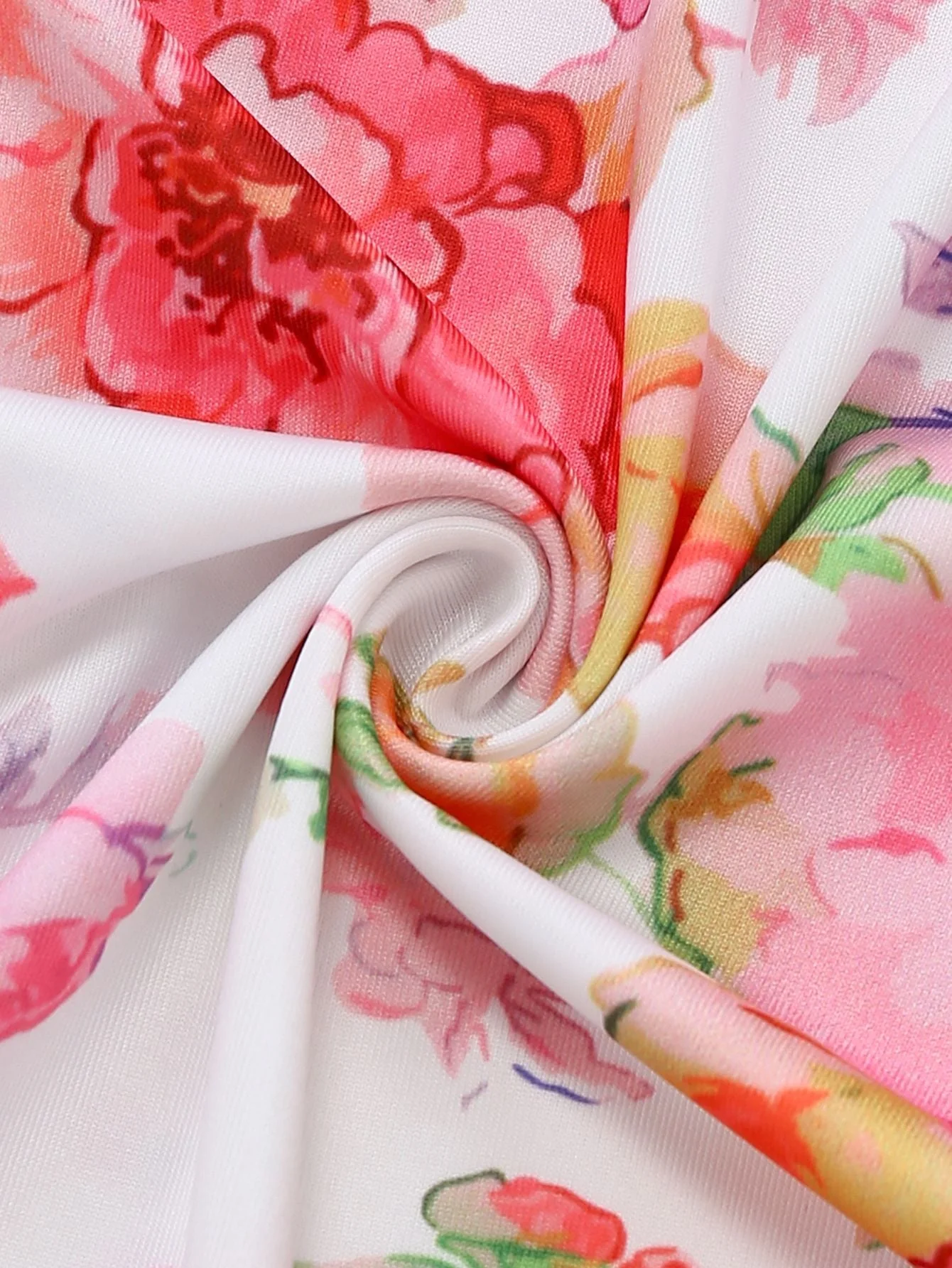 Rosa 1980er Blumen Druck Trägerlos Figurbetont Maxi Kleid - Image 5