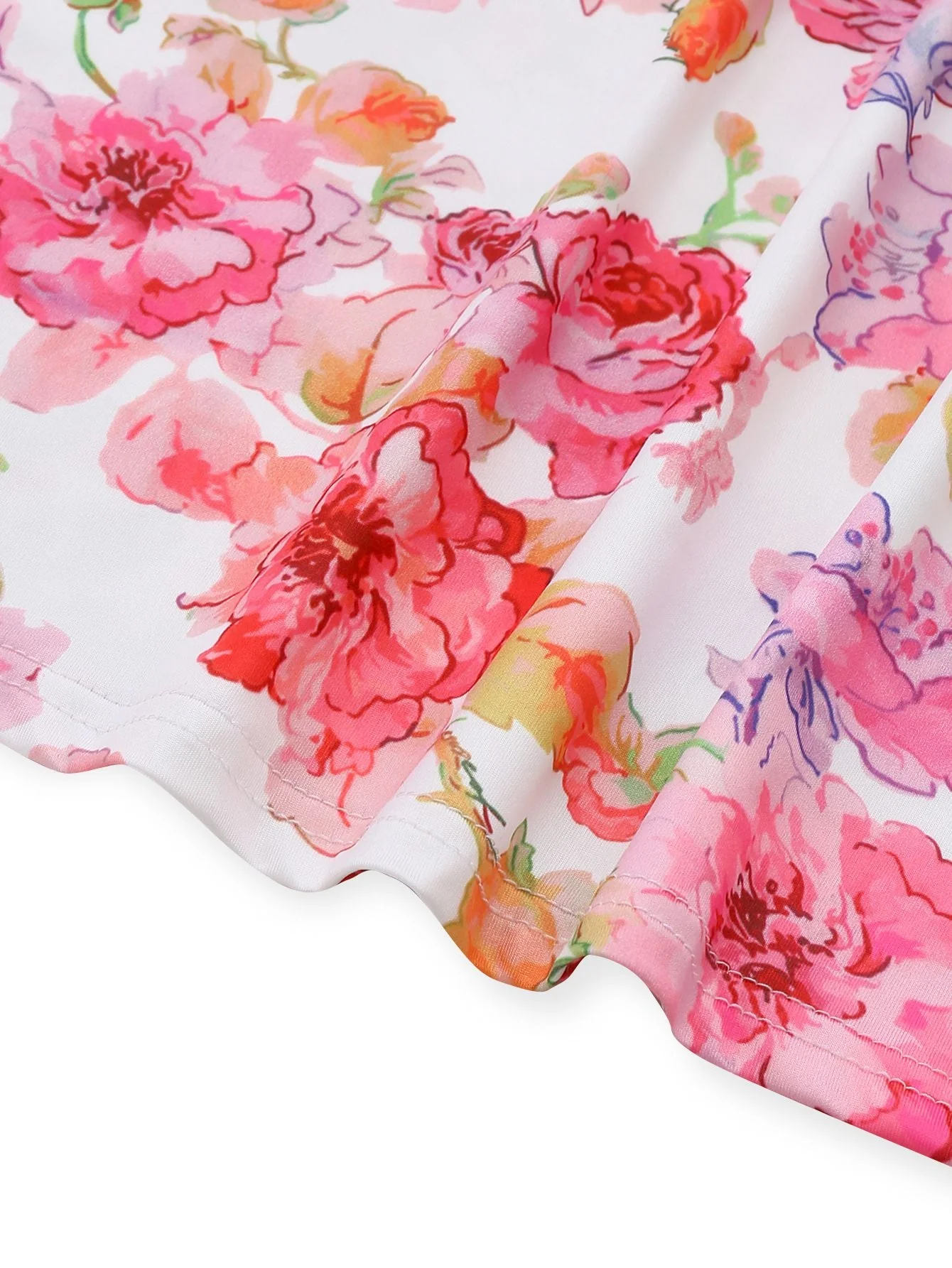 Rosa 1980er Blumen Druck Trägerlos Figurbetont Maxi Kleid - Image 6
