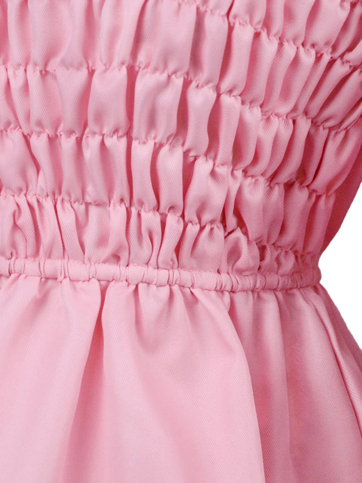 Rosa 1980er Gesmokt Stranger Things Kostüm Eleven Kleid - Image 5