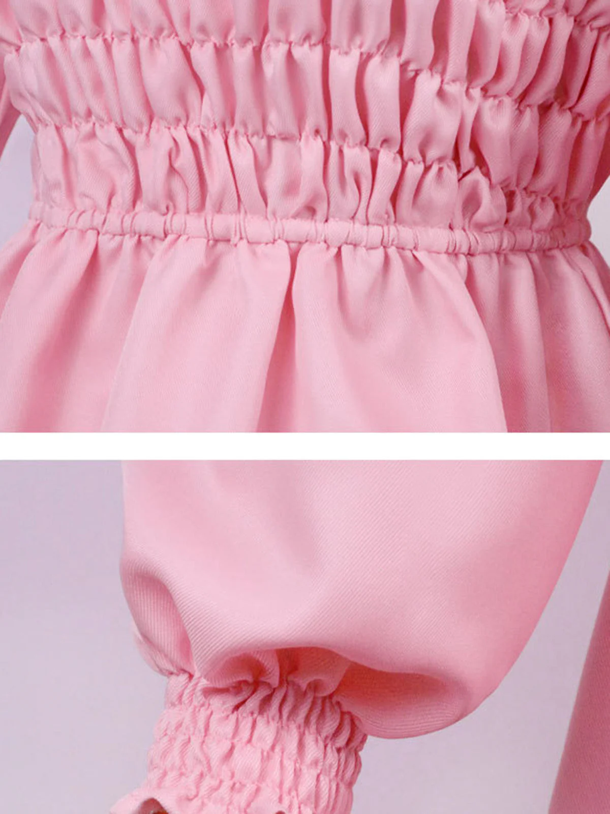 Rosa 1980er Gesmokt Stranger Things Kostüm Eleven Kleid - Image 6